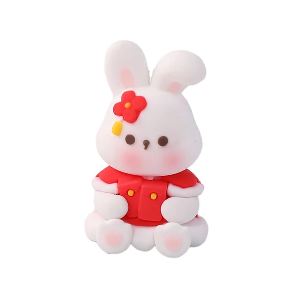 Top-Quality Maxbell Miniature Bunny Figurines Ornament for Shelf Decoration Cake Topper Decor Style E Certified