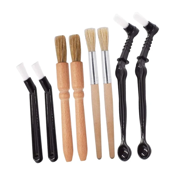 Easy-to-Use Maxbell 8Pcs Machine Cleaner Tool with Wood Handle for Coffee Tool Office Shop Detailed