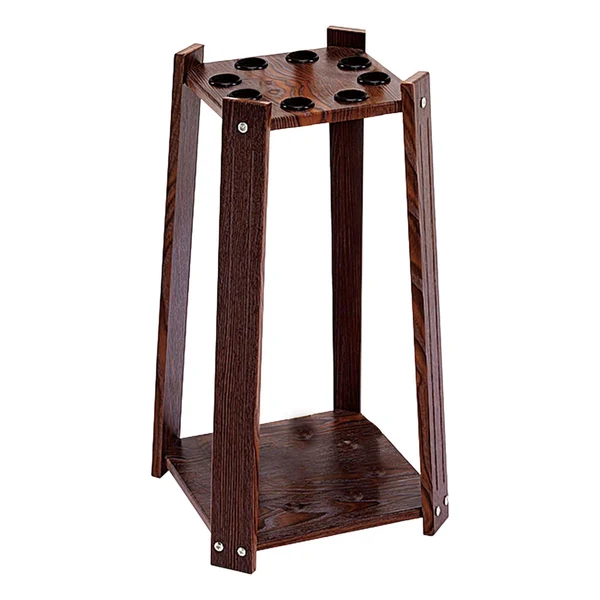Unique Maxbell 8 Hole Billiard Cue Rack Display Shelf Pool Balls Stick Holder Brown Luxury