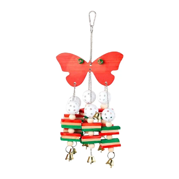Effective Maxbell Bird Toy Wooden Blocks Balls Bells for Budgie Parakeets Cage Accessories Expertly Made