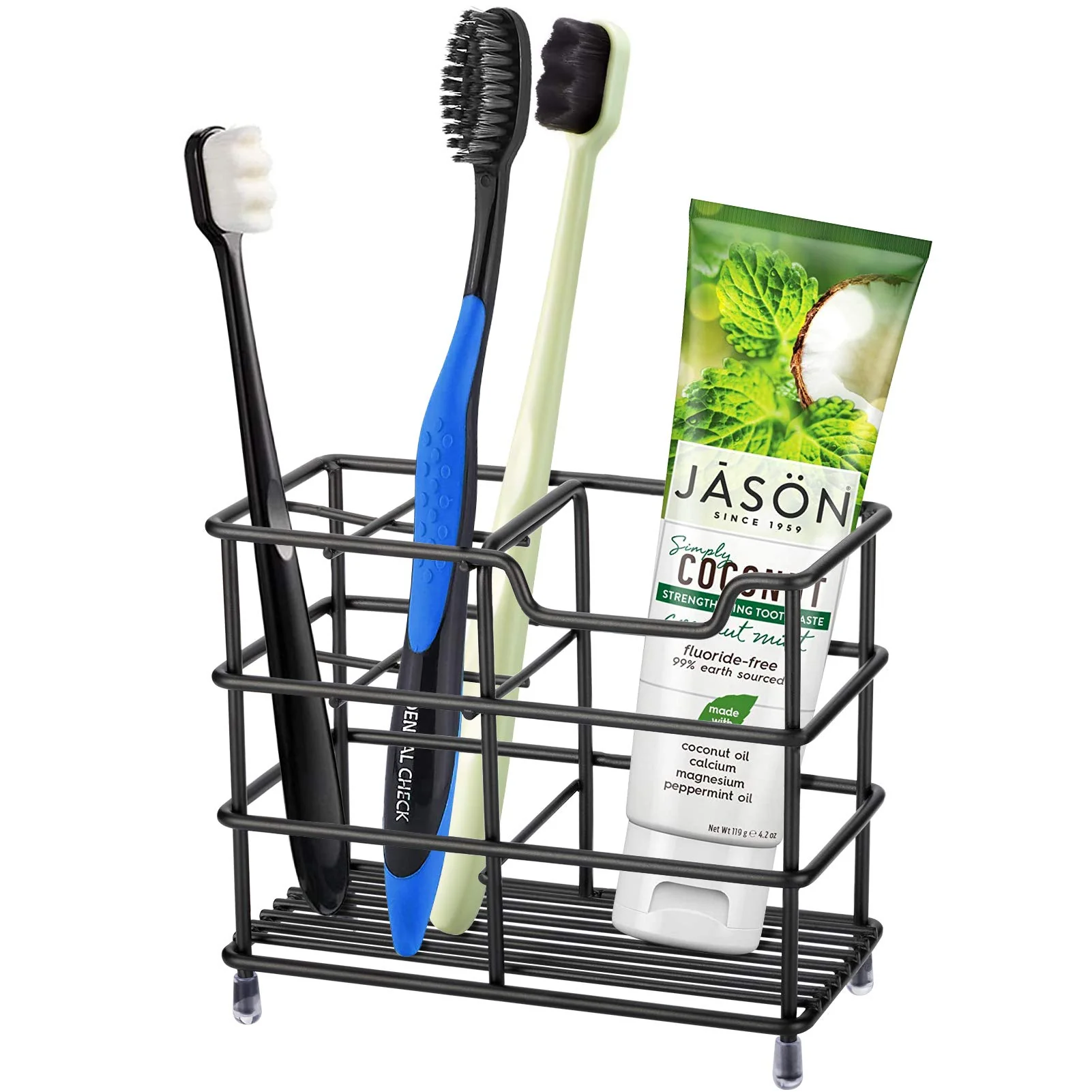 Trendy Urbanstrive 304 Stainless Steel Bathroom Toothbrush Holder Toothpaste Holder Stand Bathroom Accessories Organizer Black Safe