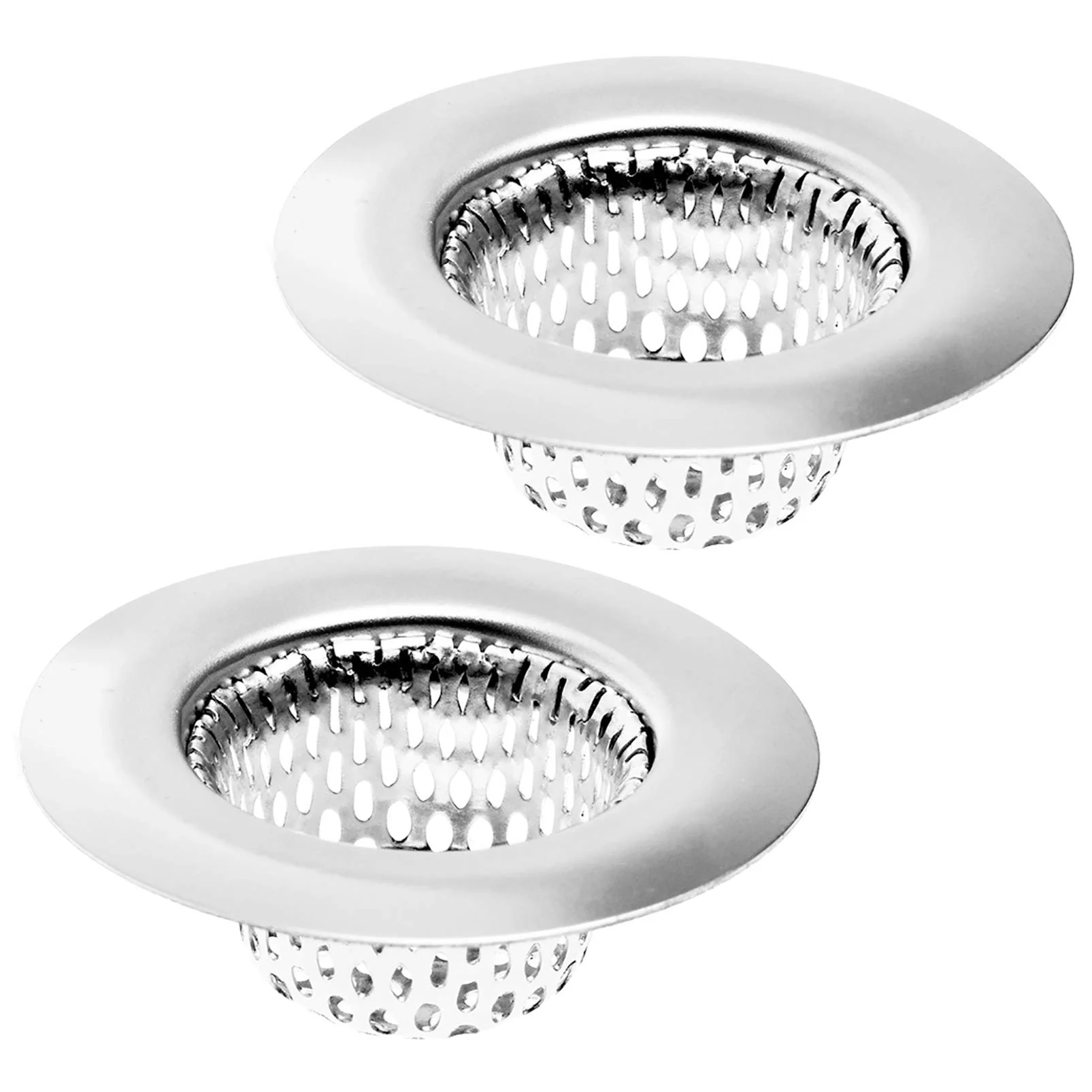 Versatile 2 Pack Sink Strainer 2.25 Top 1 Basket – Stainless Steel Hair Catcher for Bathroom Utility RV Laundry – Hilltop Products Genuine
