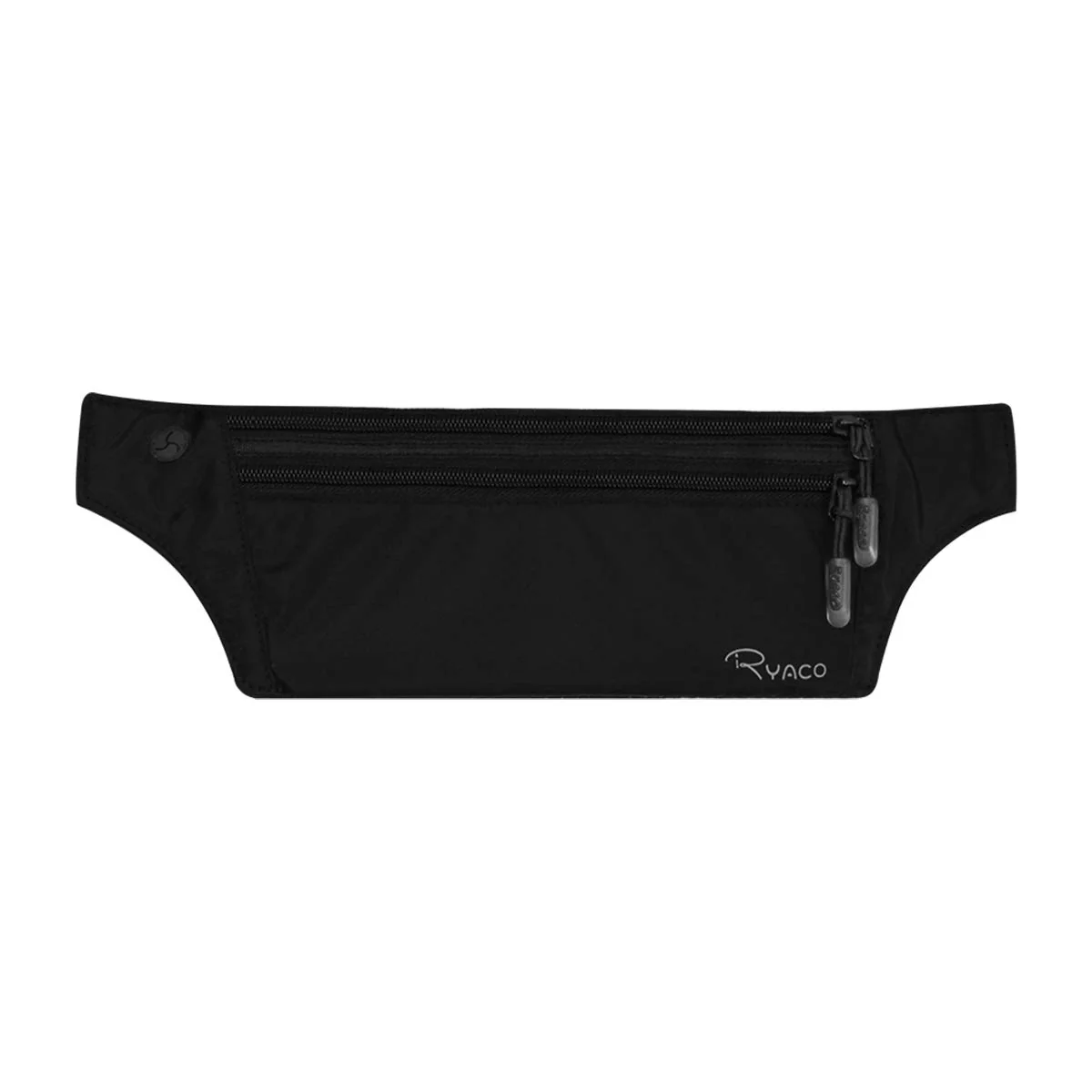 Luxury Ryaco RFID Blocking Money Belt – Slim Hidden Travel Wallet Passport Holder with Adjustable Strap – Black Waist Pouch for Men Women Durable