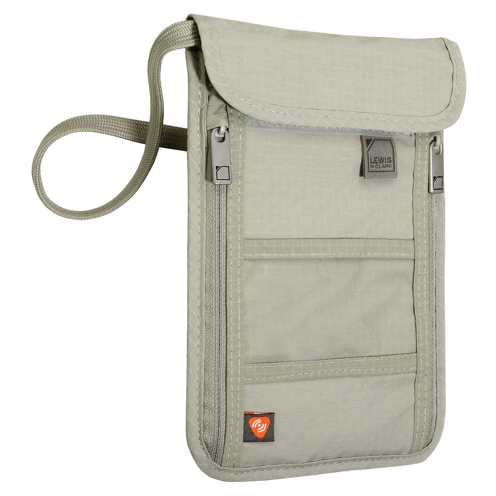 Original Lewis N. Clark RFID Blocking Stash Neck Wallet Travel Pouch Passport Holder for Women Men Taupe One Size Quality