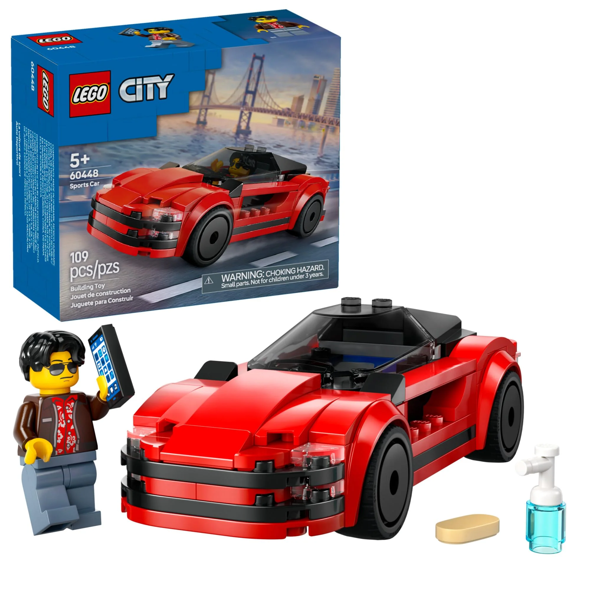 Trusted LEGO City Red Sports Car Toy – Building Set for Kids Ages 5 with Driver Minifigure – Fun Birthday or Holiday Gift – 60448 Optimized