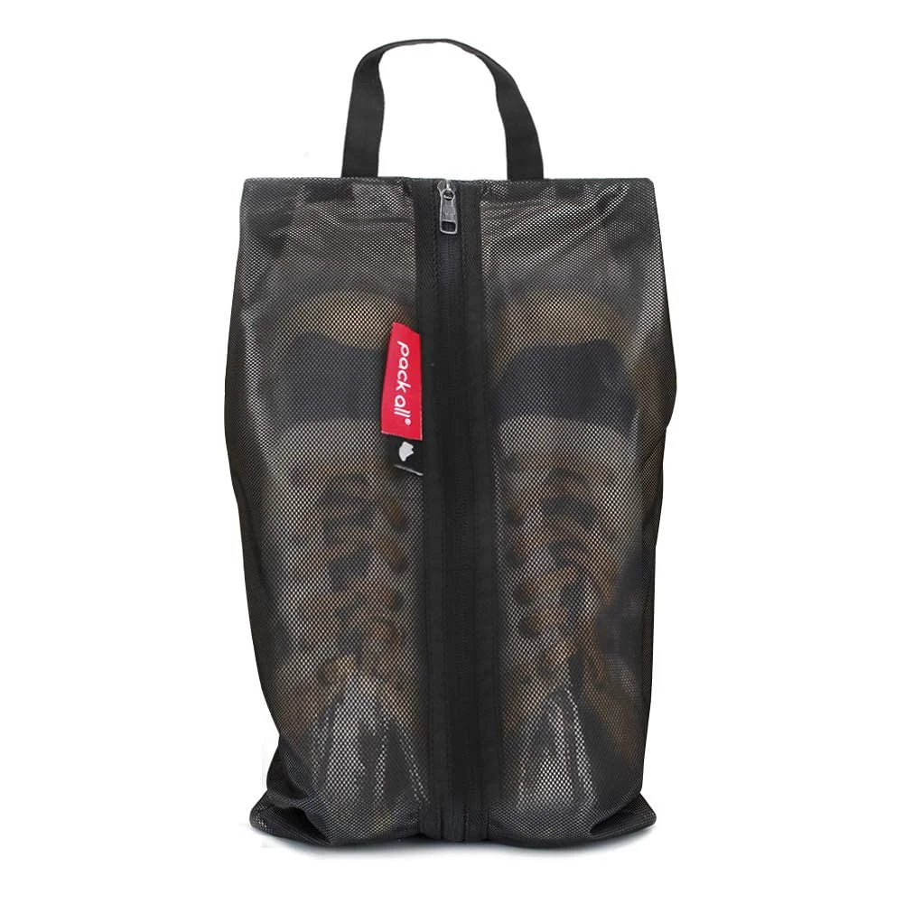 Clean pack all Shoe Bag for Travel Water-Resistant Shoe Pouch for Gym Odor-Resistant Soccer Cleats Bag for Sport Black 1-Pack Optimized