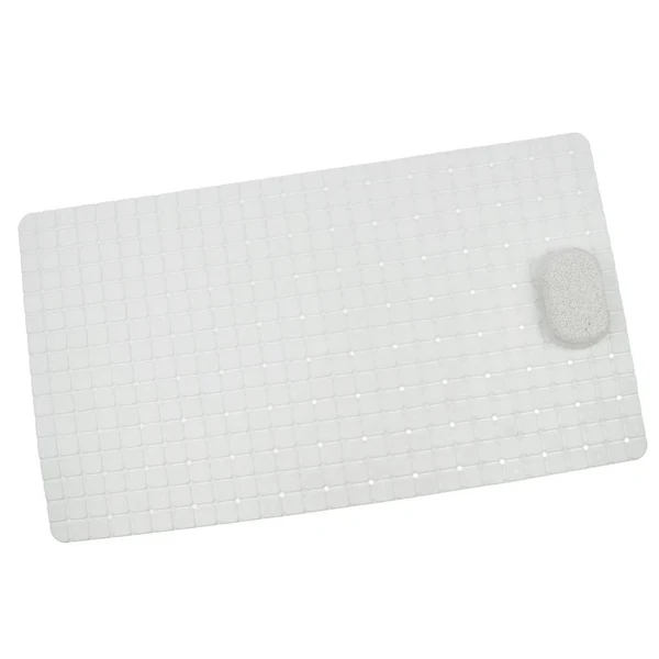 Specialty Non Slip Bathroom Shower Bath Tub Suction Bathtub Mat with Drain Hole White Functional