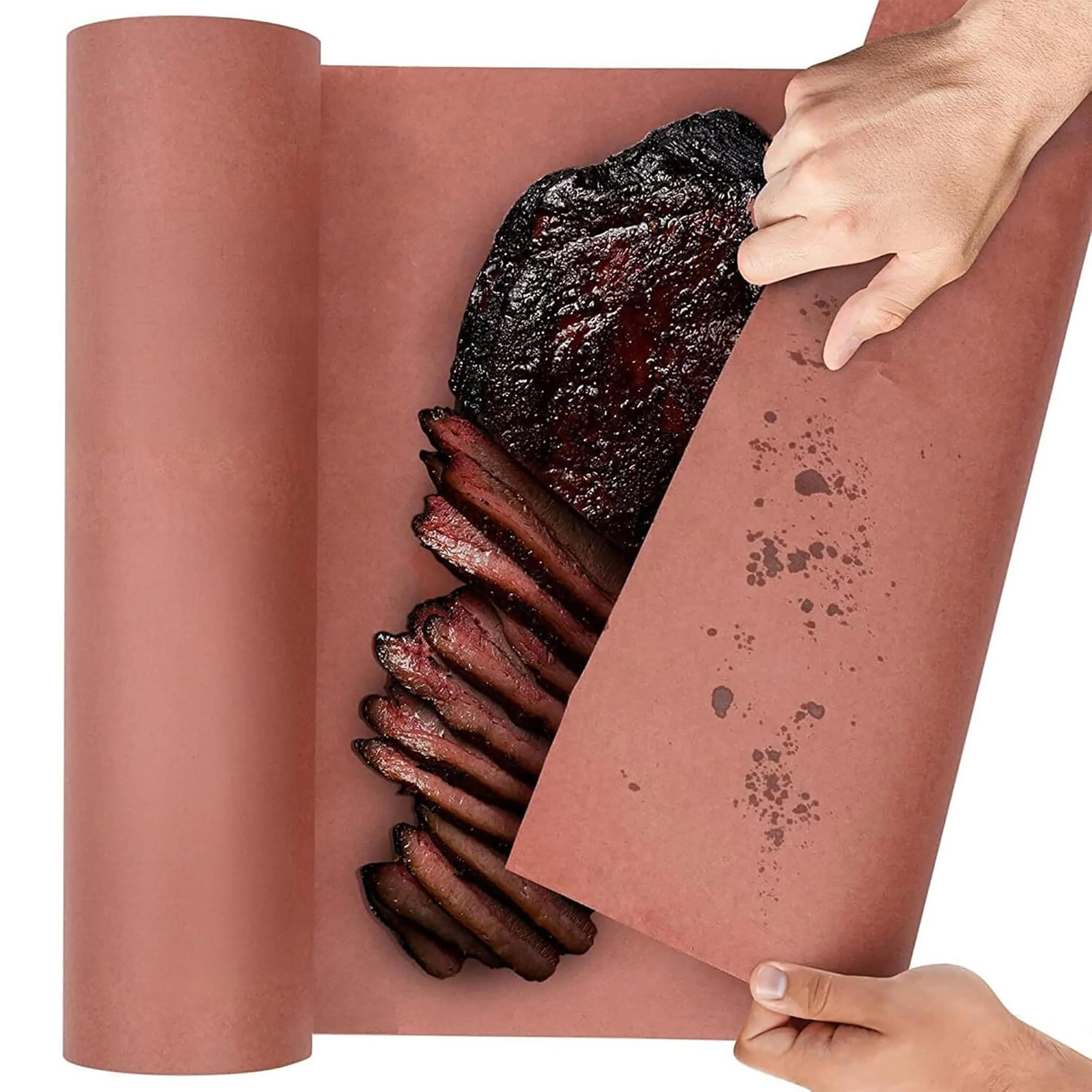 Convenient Pink Butcher Paper Roll 18 x175' Food-Grade Peach Paper for BBQ Smoking Grilling Meat USA Made Unbleached Uncoated Unwaxed Smart