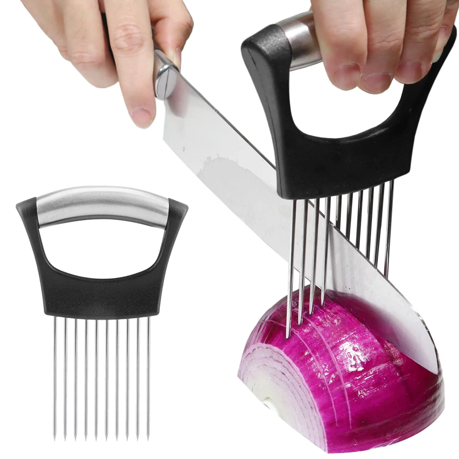 Consistent JAYVAR Stainless Steel Onion Vegetable Holder – Slicer Chopper for Tomatoes Potatoes Avocados Eggs Fruit Meat Smart
