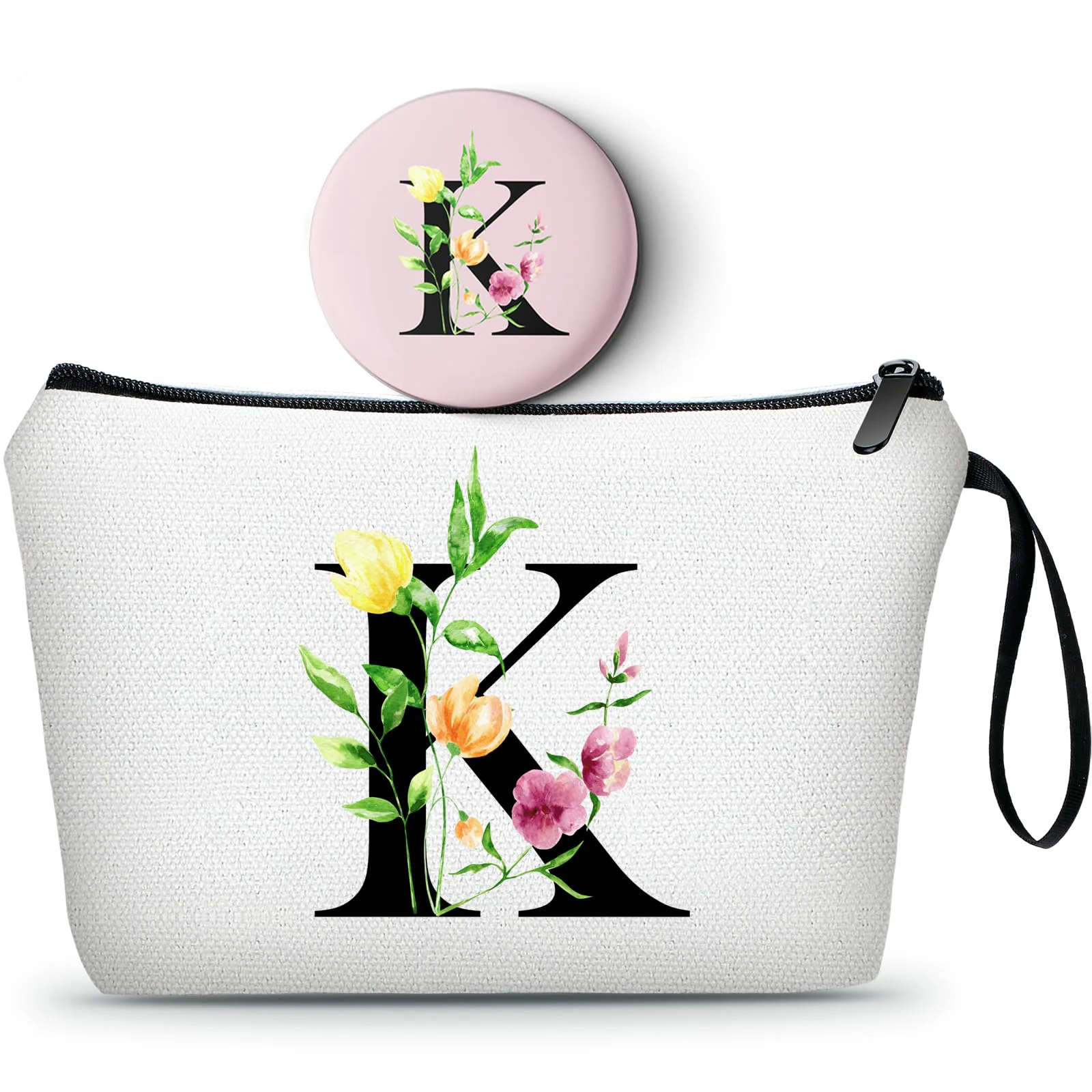Advanced Mom Birthday Gifts – Monogrammed Travel Makeup Bag with Mirror Thank You Appreciation Gift for Women Bridesmaids Teachers More Reusable