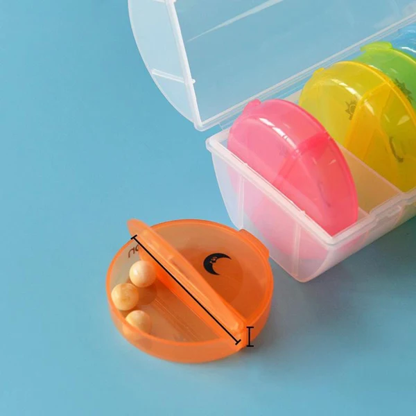 Crafted CONVENIENT Portable Seven-Day Pill Box Medicine Case Container Organiser Safe