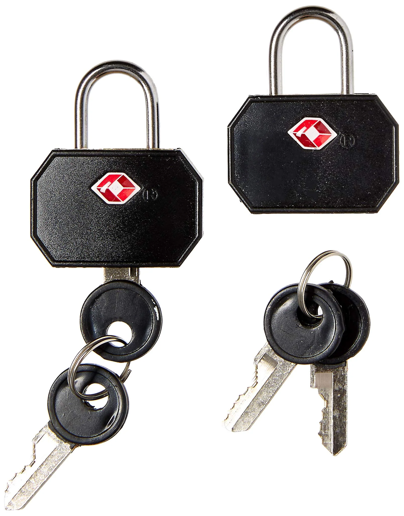 Safe Lewis N. Clark TSA Travel Locks 2 Pack – Sentry Padlock Mini Padlock with 4 Keys for Luggage Suitcase Backpack Laptop Bag Purse World-Class