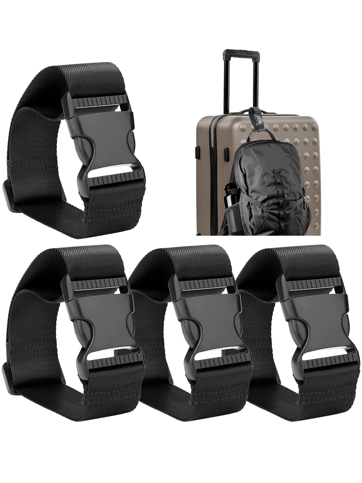 Effective Frienda 4 Pcs Add-a-Bag Luggage Straps – Adjustable Suitcase Attachment Belt Connectors for Travel Bags Carry-On Luggage Premium