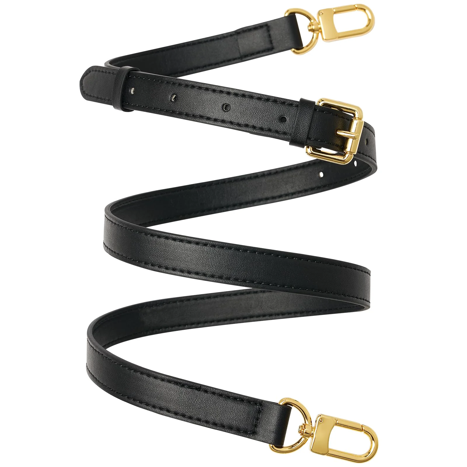 Secure RICL Vachetta Leather Crossbody Strap – Adjustable Strap for Shoulder Bags Handbags Purses Black Fast