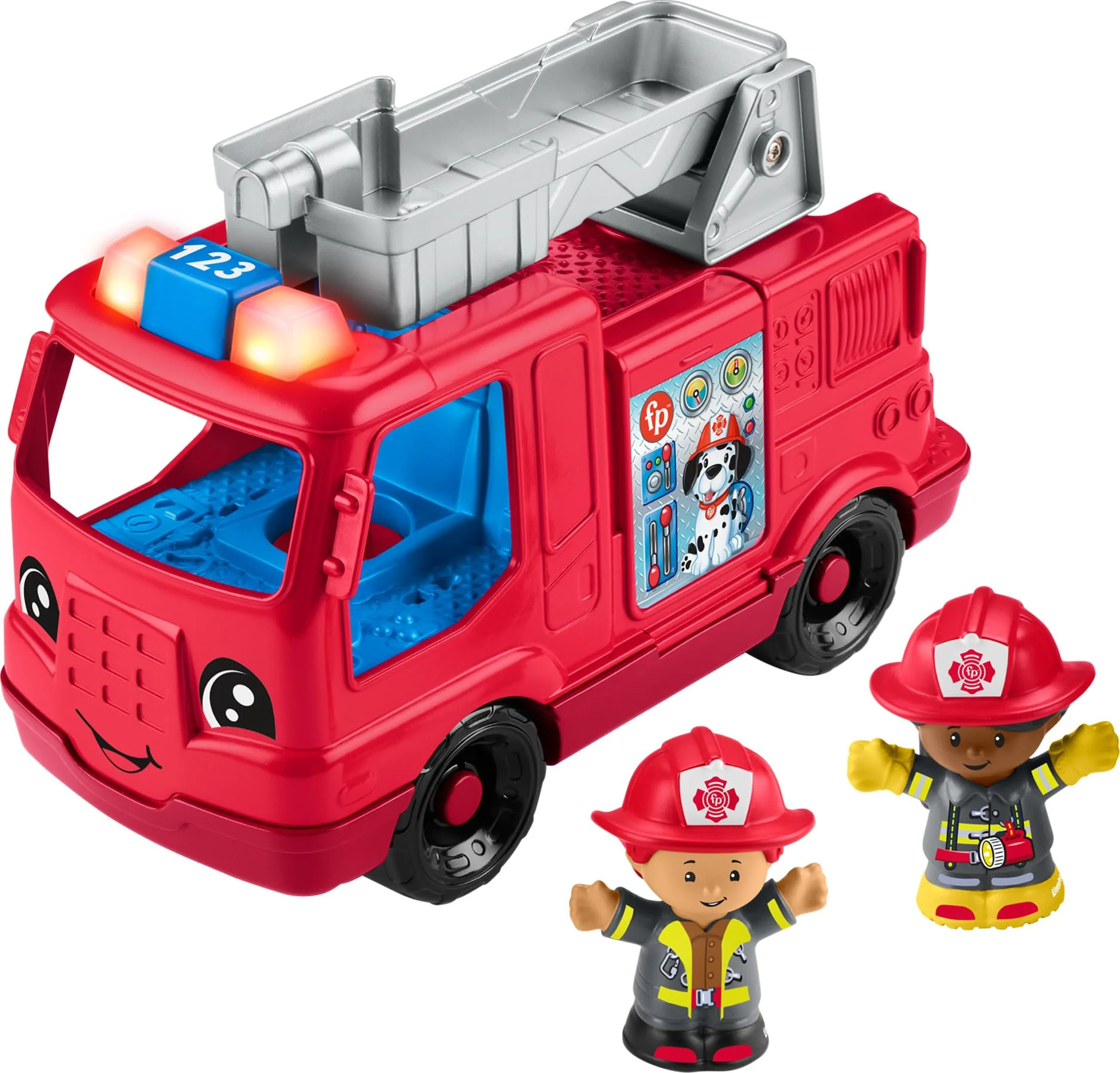 Excellent Fisher-Price Little People Toddler Toy Fire Truck Musical Push-Along Vehicle with 2 Figures for Pretend Play Ages 1 Years Safe