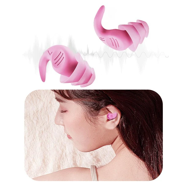 Exceptional Noise Reduction Ear Plugs Silicone Sound Blocking for Sleep Snoring Swimming Pink Healthy