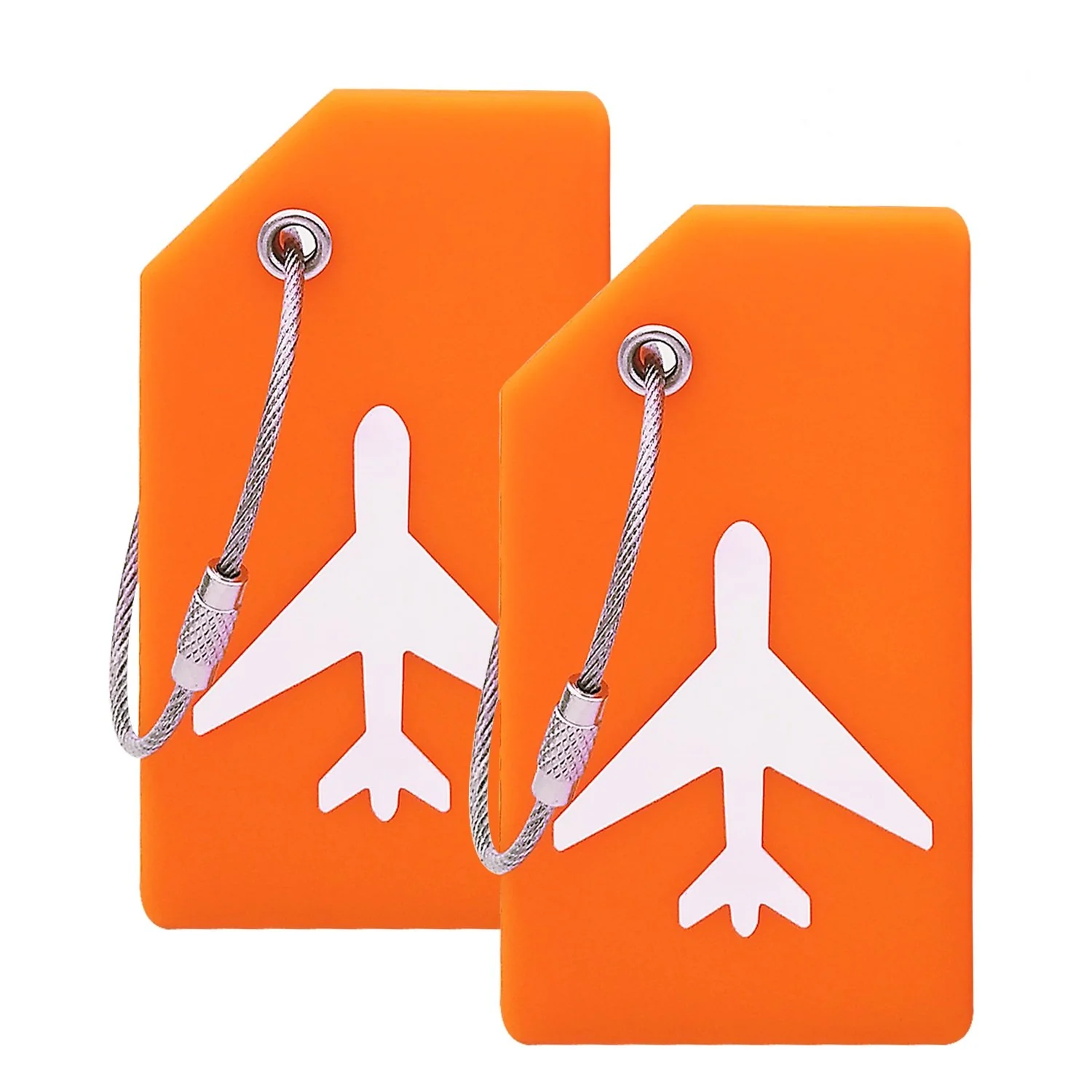 Healthy Silicone Luggage Tag with Name ID Card to Quickly Spot Luggage Suitcase Plane 2Pcs Orange Professional