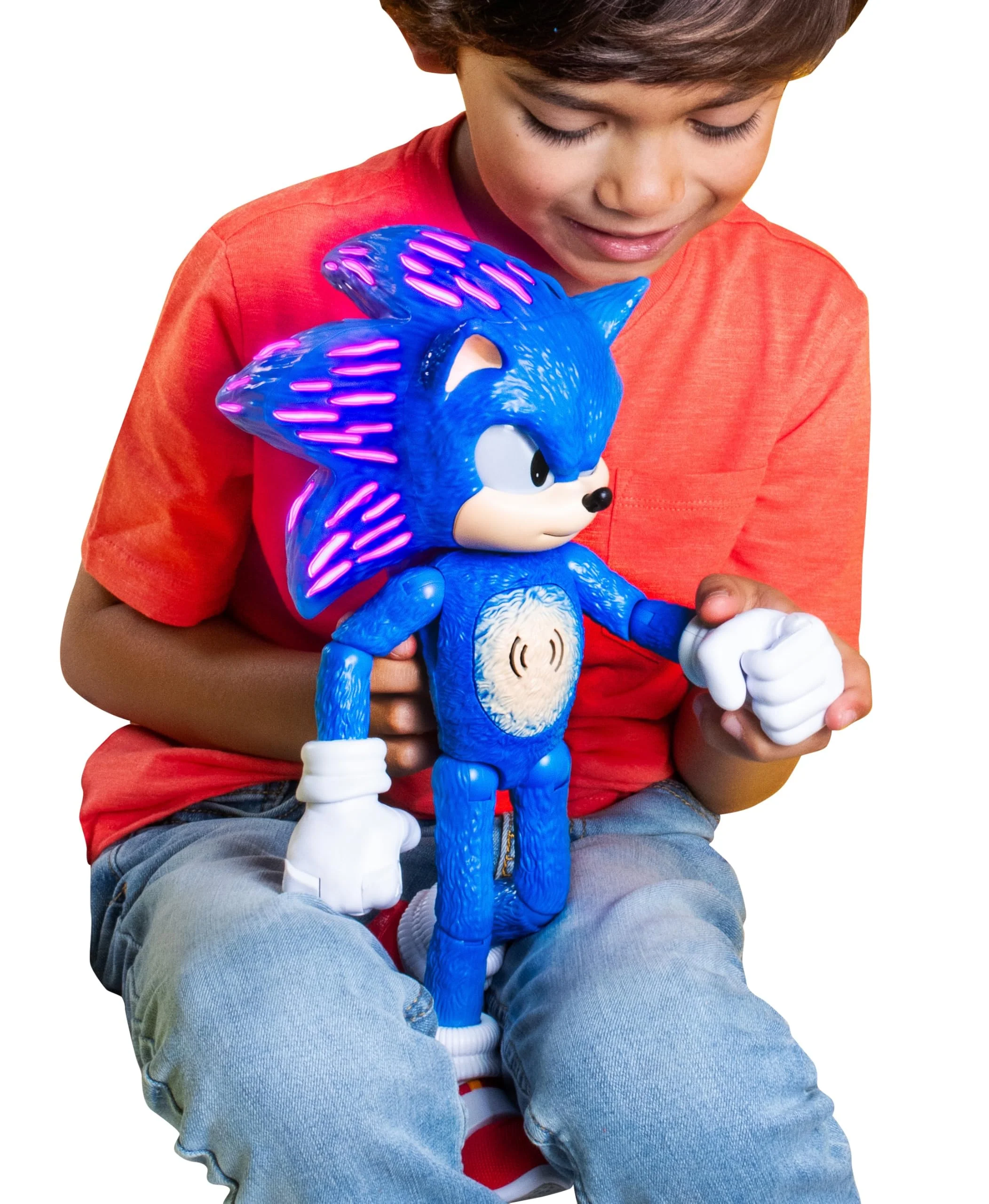 Organic Sonic The Hedgehog 3 Talking Sonic 12-Inch Figure Features 30 Iconic and Humorous Phrases and Sounds from The Movies Light-Up Eyes Authentic