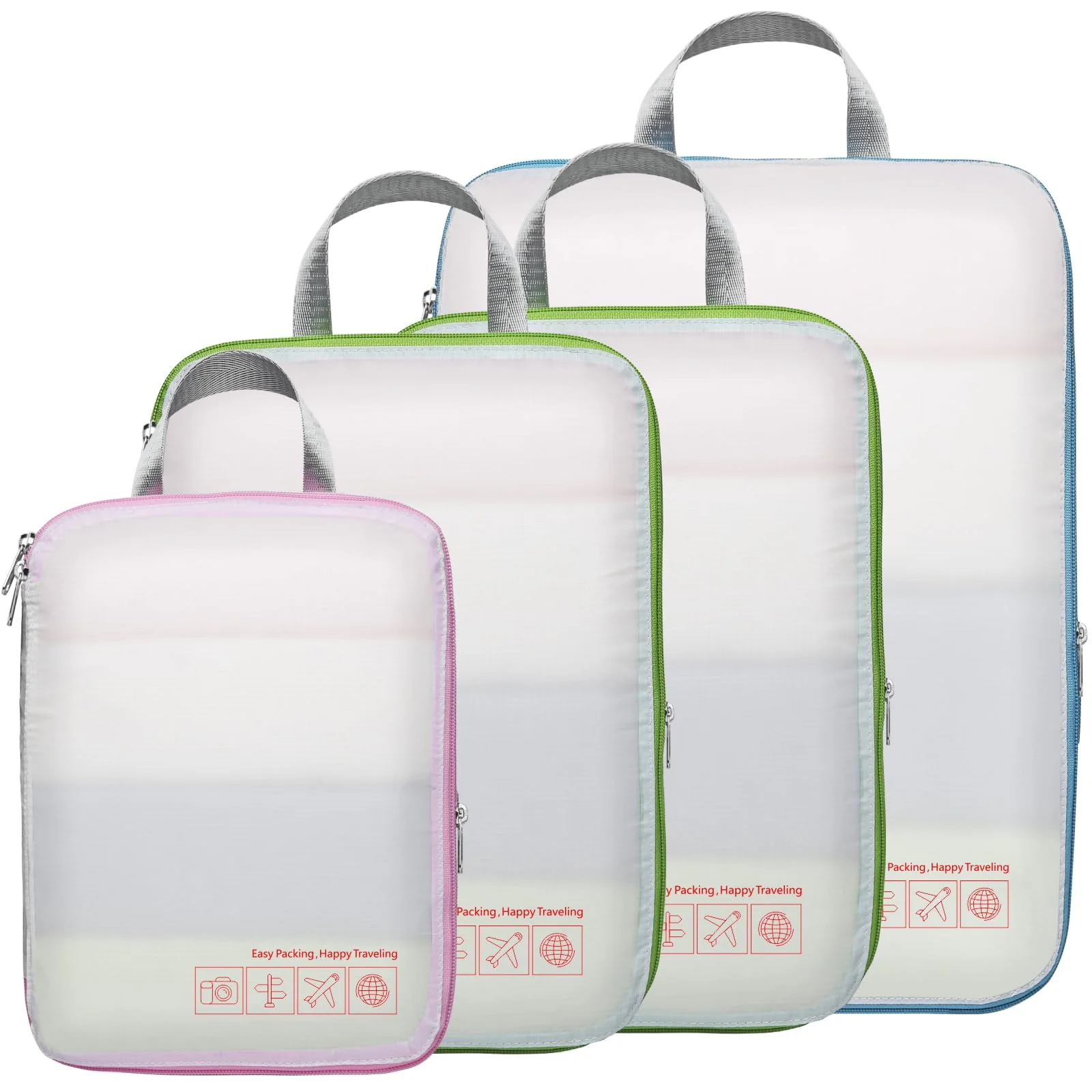 Selected Cambond Compression Packing Cubes 4 Pack – Lightweight Expandable Luggage Organizers Travel Essentials Bags for Carry-On Suitcases White Exceptional