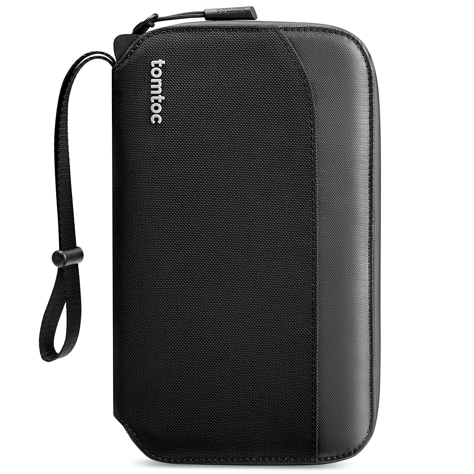Natural tomtoc Family Passport Holder – RFID Blocking Travel Wallet with AirTag SIM Card Holder Wrist Strap Water-Resistant Organizer for 4 Passports Classic
