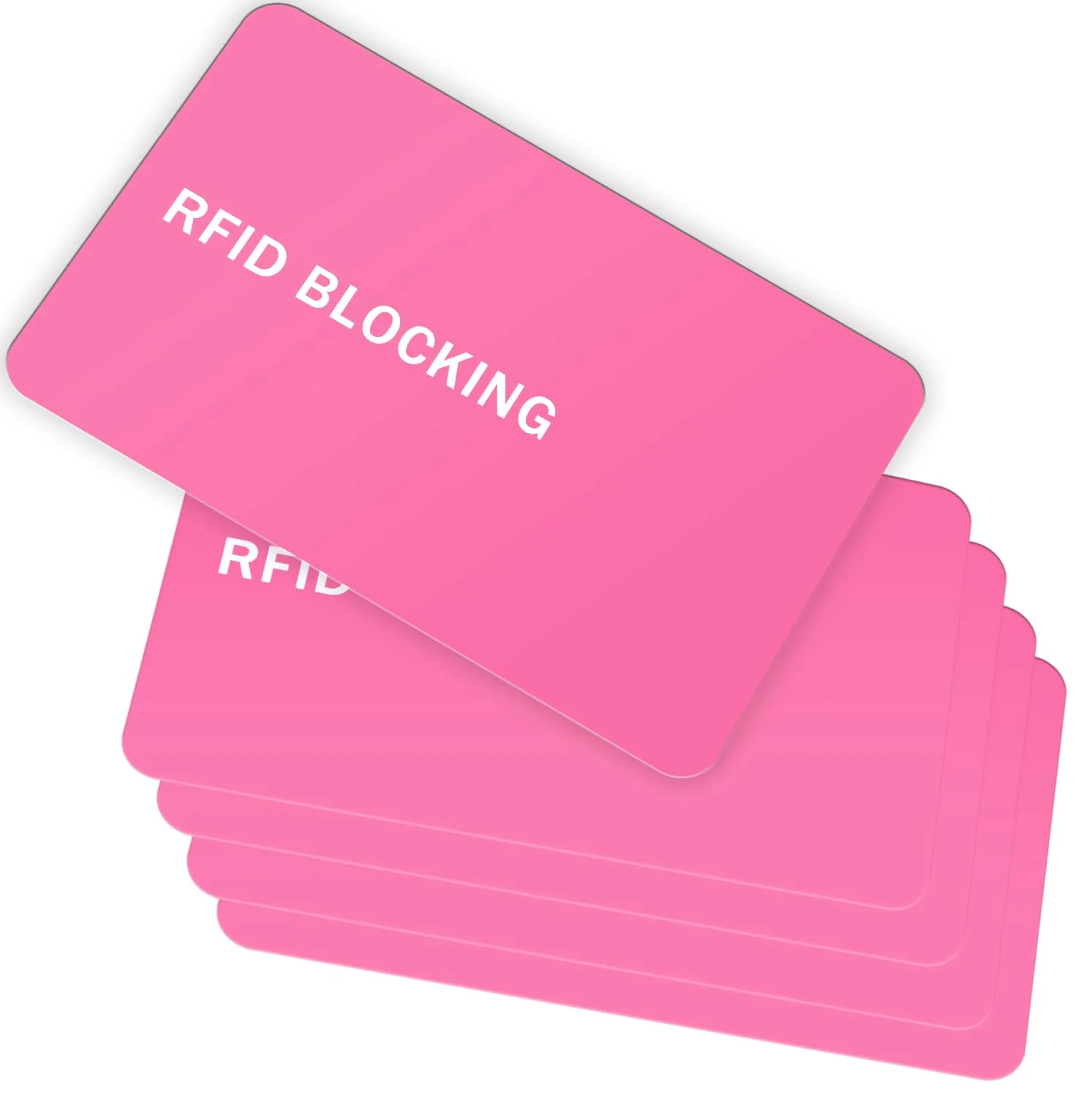 Natural 9toa RFID Blocking Cards 5-Pack – Contactless NFC Credit Card ID Protector Wallet Passport Shield Guard Blocker Pink Green