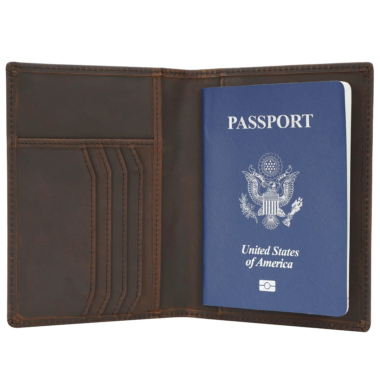 Top-Quality Polare Slim RFID Blocking Leather Passport Holder Travel Bifold Wallet For Men World-Class
