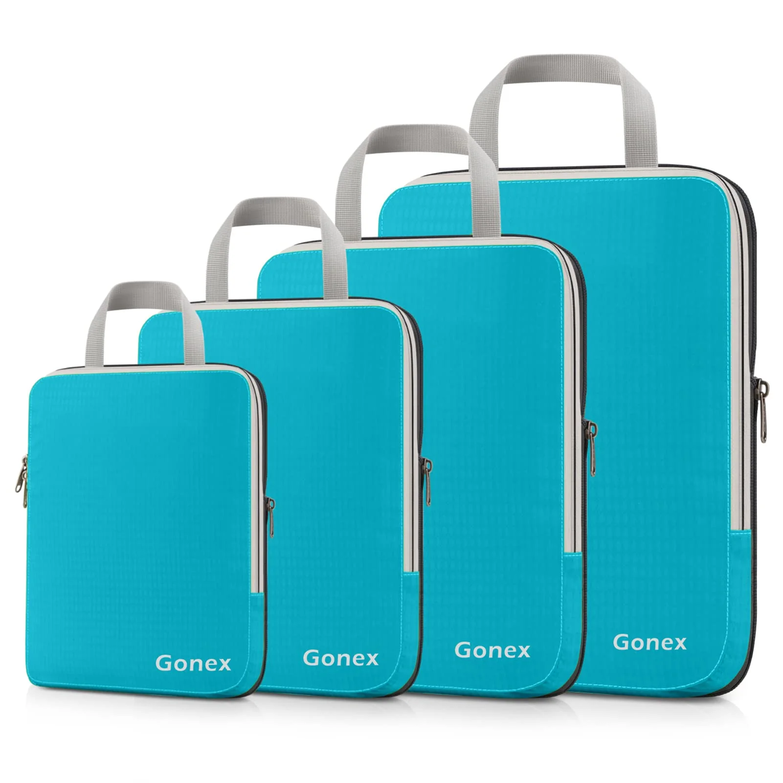 Solid Gonex Compression Packing Cubes 4pcs Expandable Storage Travel Luggage Bags Organizers Blue Trusted