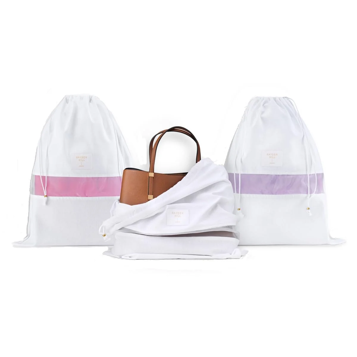 Smart Hayden Hill Luxury Organic Cotton Dust Bags for Handbags – 3 Large 23 Bags for Purses Shoes Storage Carbon Neutral Proven