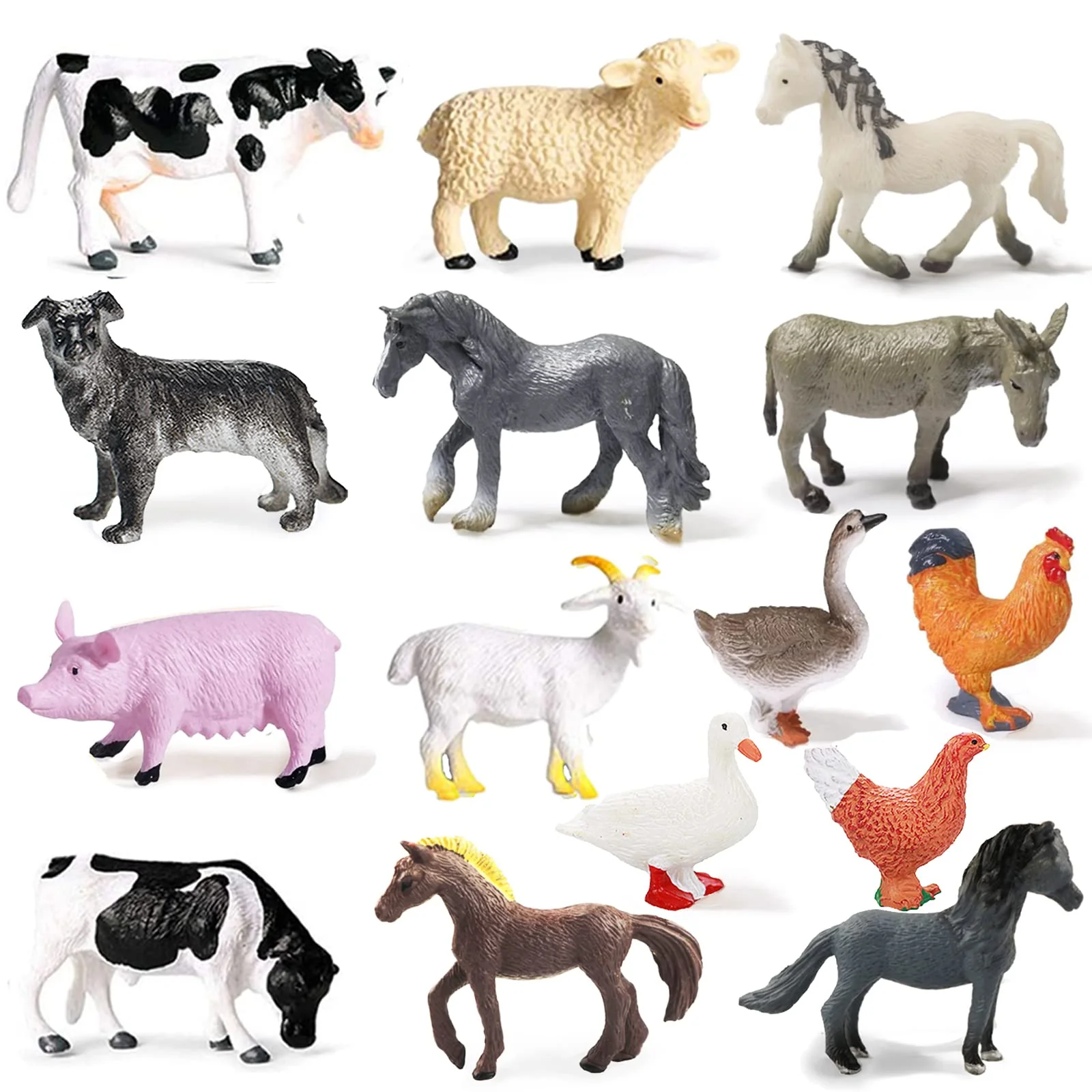 Contemporary 15 Pcs Farm Animal Figurines – istic Plastic Mini Figures Educational Playset Party Supplies Cake Toppers for Kids Smooth