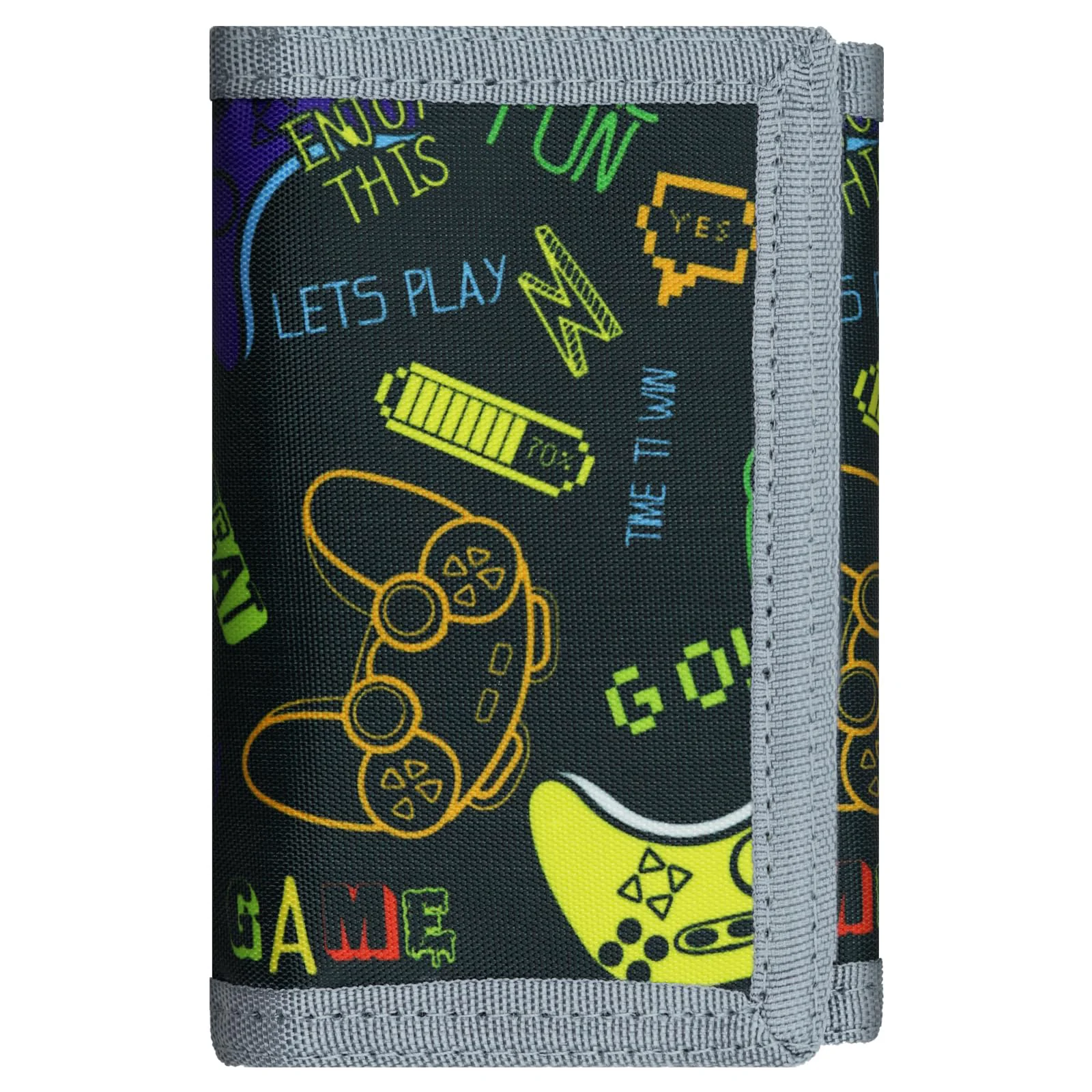 Selected AI-DEE RFID Trifold Canvas Wallet for Kids – Outdoor Sports Front Pocket Wallet with Sticker Triangle P Genuine