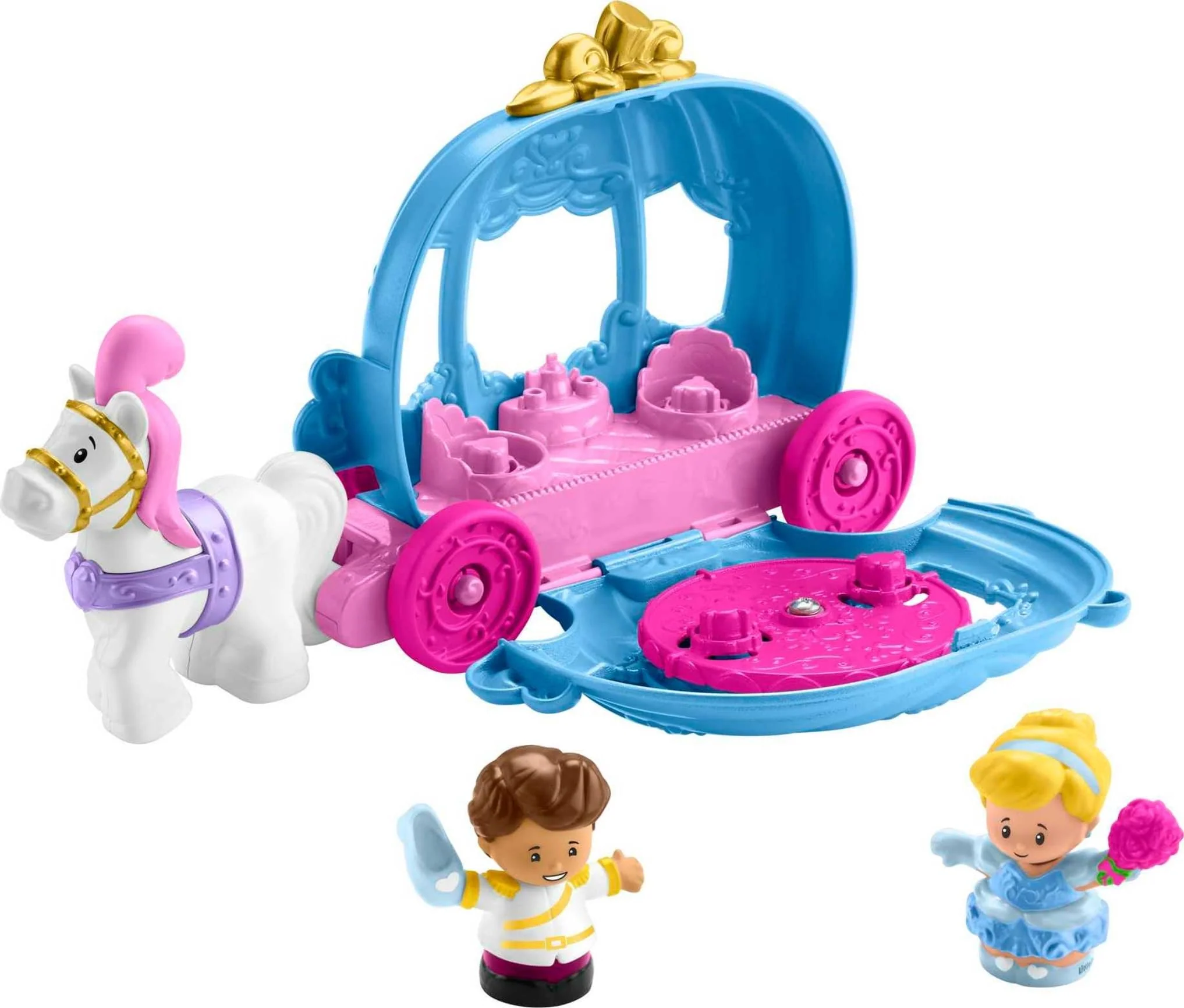 Smooth Fisher-Price Little People Toddler Toy Disney Princess Cinderella s Dancing Carriage Playset with Figures for Pretend Play Ages 18 Months Expertly Made