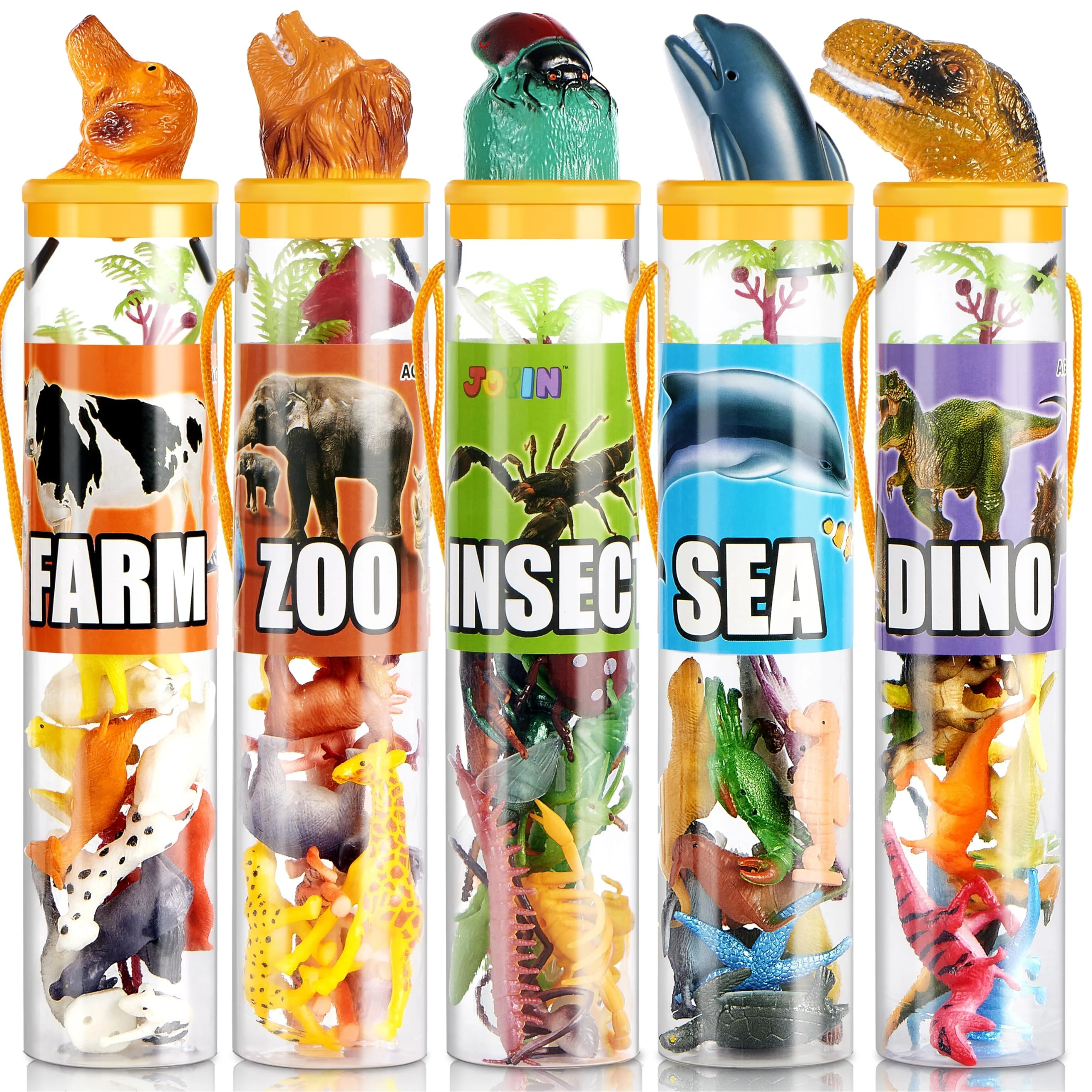 Excellent JOYIN 69 Pcs Small Animal Figures – Mini Jungle Zoo Ocean Farm Dinosaur Playset with Sensory Bin Party Favors Gifts for Kids 3–5 Flexible