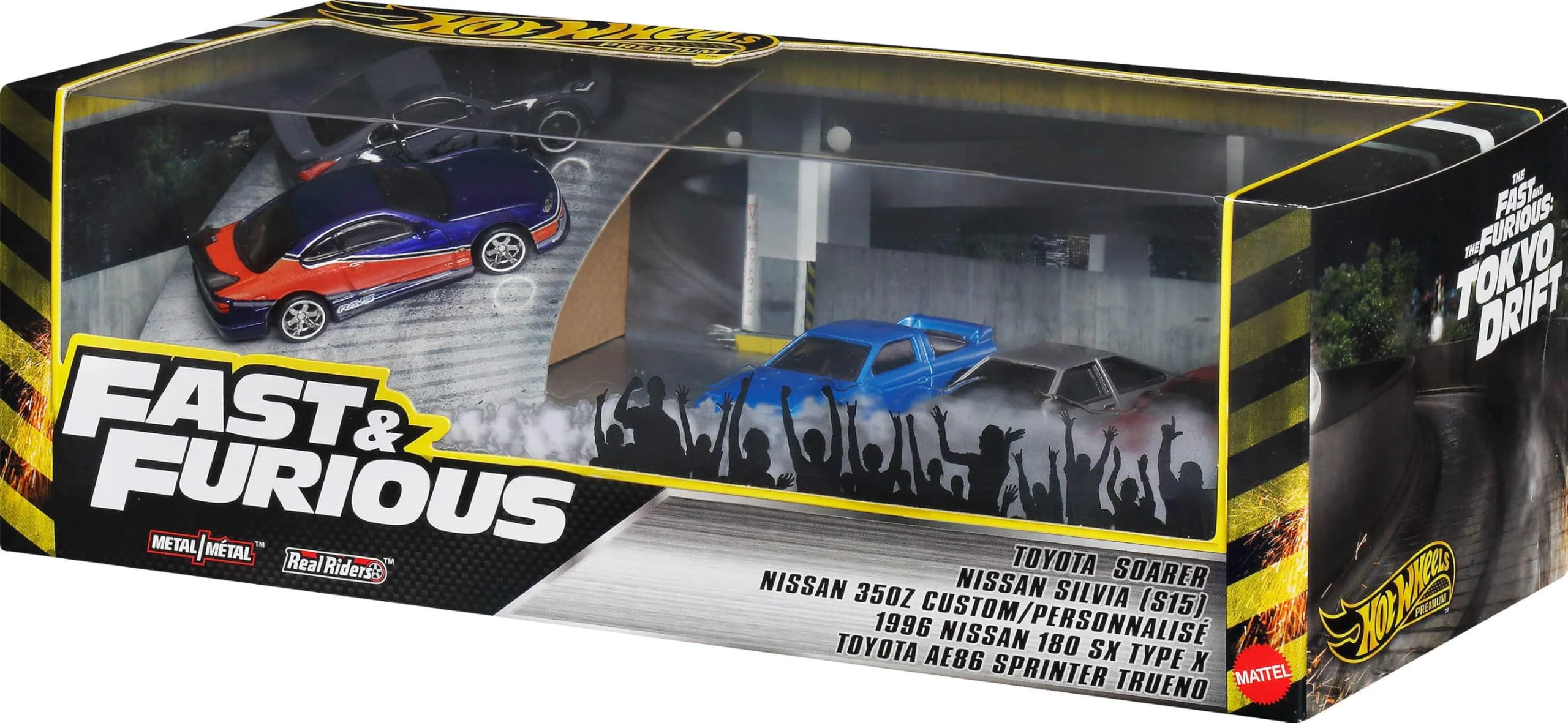 Sophisticated Hot Wheels Toy Cars Premium Fast Furious Tokyo Drift Bundle 5 1 64 Scale Die-Cast Vehicles from The Fast Movie in Collectable Packaging Contemporary