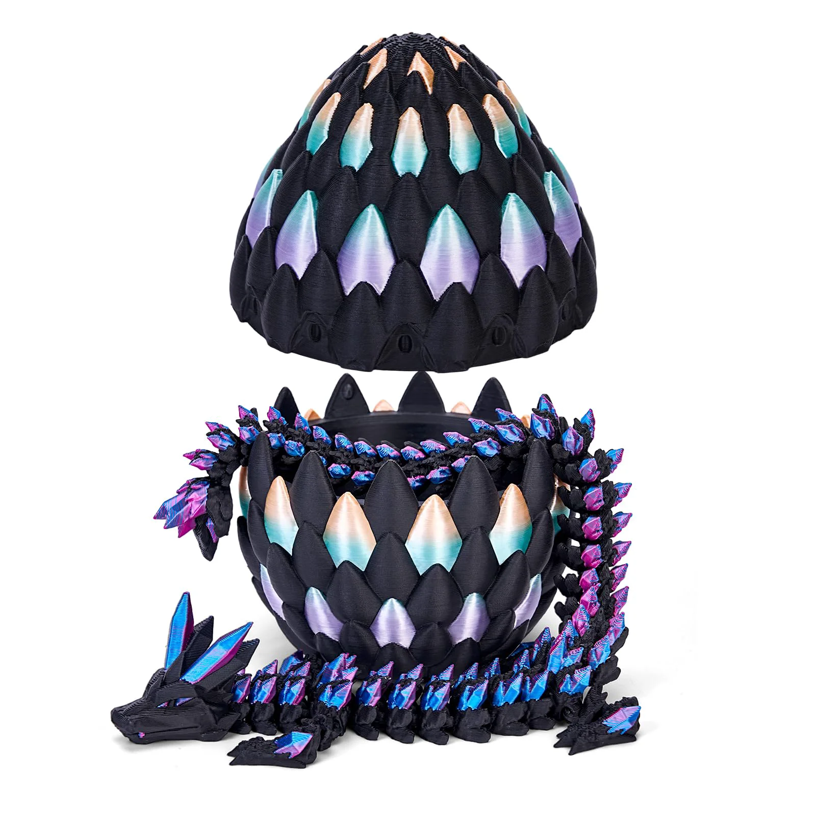 Fashionable TBOLINE 3D Printed Dragon Eggs with Articulated Dragon Inside – Crystal Dinosaur Egg Figures Surprise Desk Toy DND Gift for Kids Adults Colorful Reliable