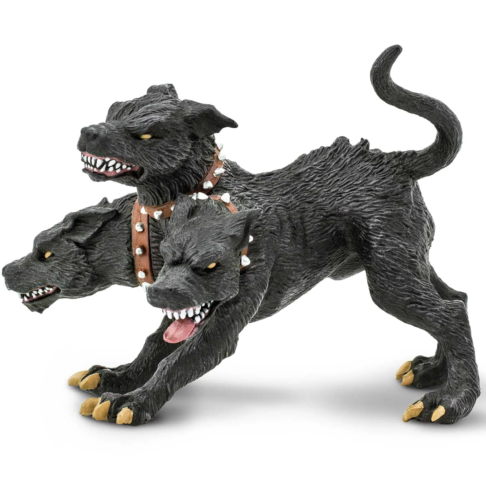 Enhanced Safari Ltd. Cerberus Figurine - Hand-Painted 4.75 Three-Headed Dog Figure - Fun Educational Toy for Boys Girls Kids Age 3 Carefully Designed