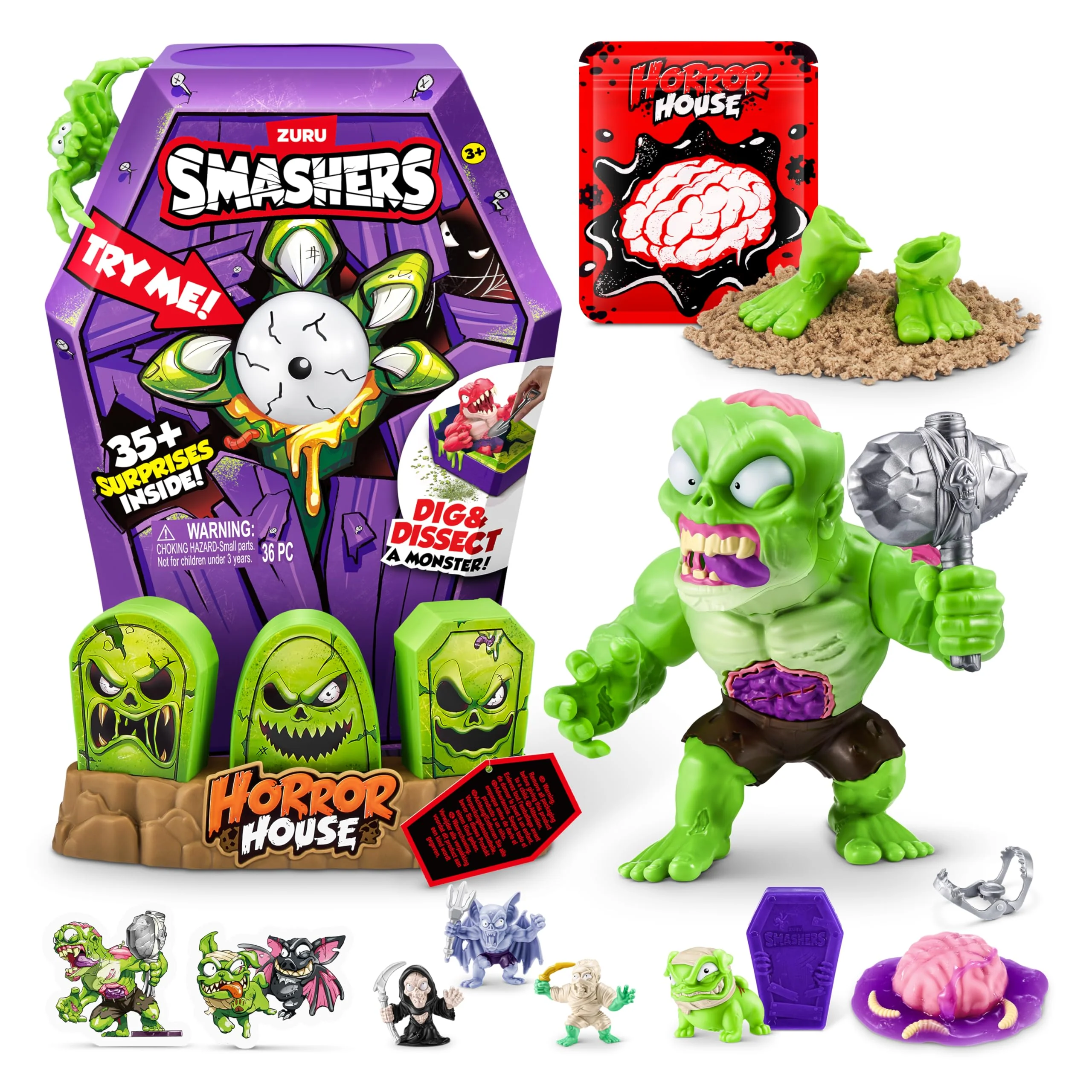 Casual Smashers Mega Horror House Green by ZURU Interactive Toy Collectable Toy for Kids and Teens Fashionable