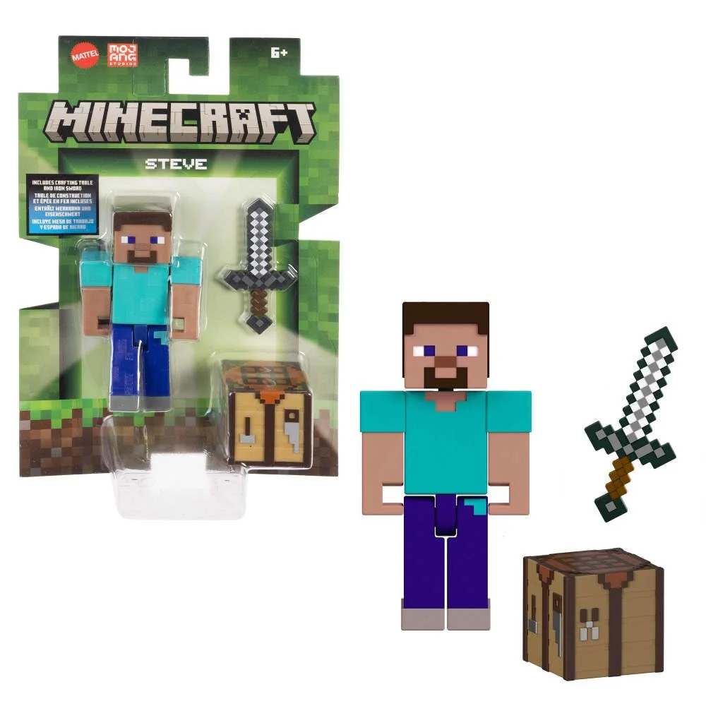 Certified Mattel Minecraft Action Figure Accessories 2-Pack with Steve in 3.25-inch Scale Collectible Toy Set Fashionable