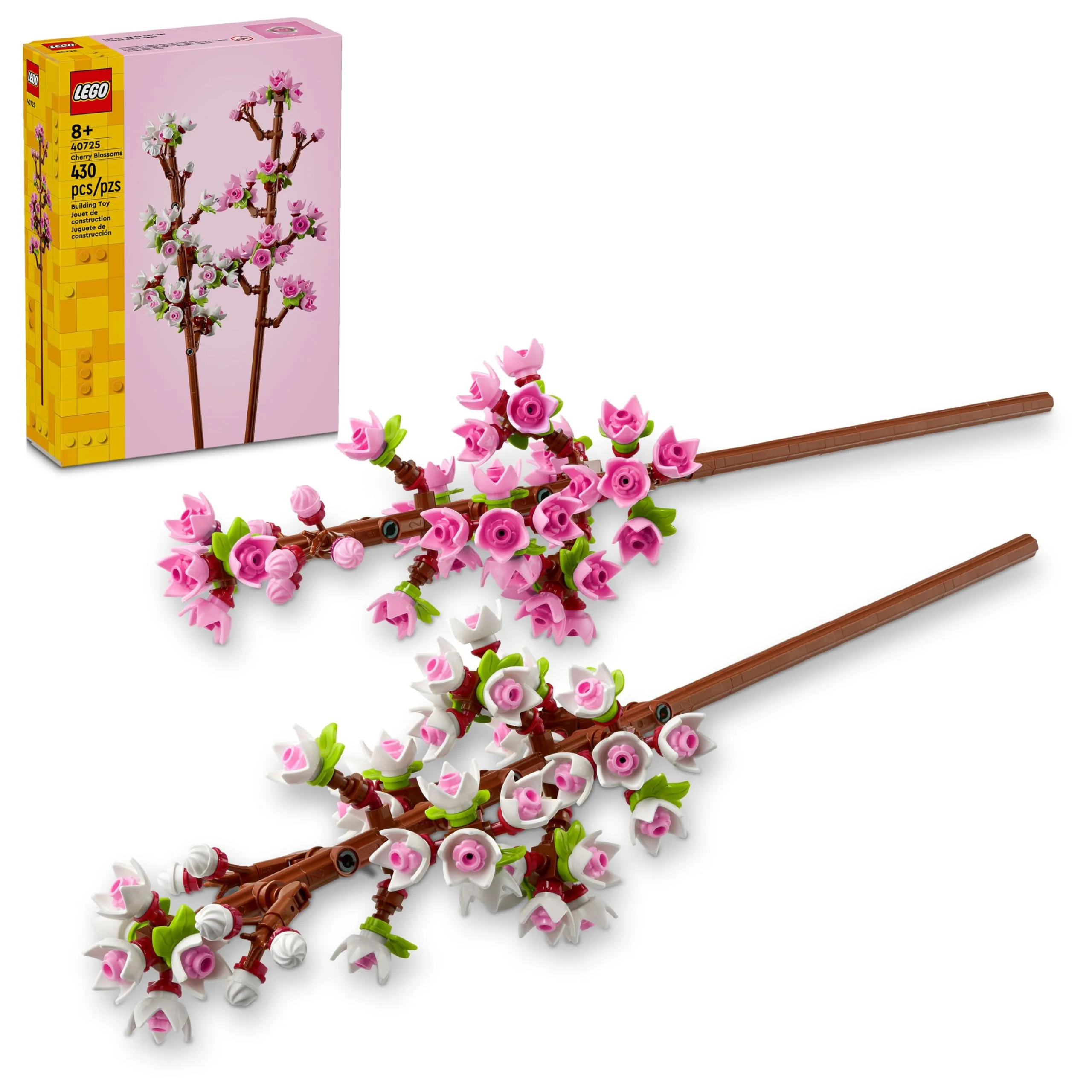 Safe LEGO Cherry Blossom 40725 Building Toy for Kids Ages 8 Artificial Flower Decor for Home Display Creative Gift for Plant Flower Lovers Trusted