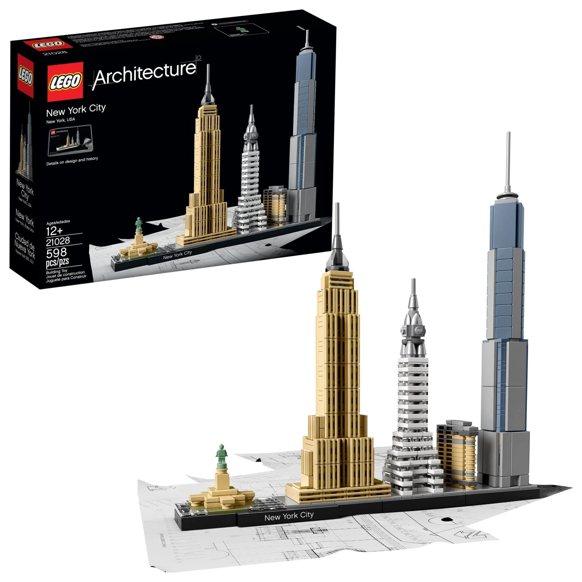Comfortable LEGO Architecture New York City 21028 Buildable Skyline Model Kit Collectible Home or Office Decor Gift for Kids Adults NYC Fans Ages 12 Minimalist