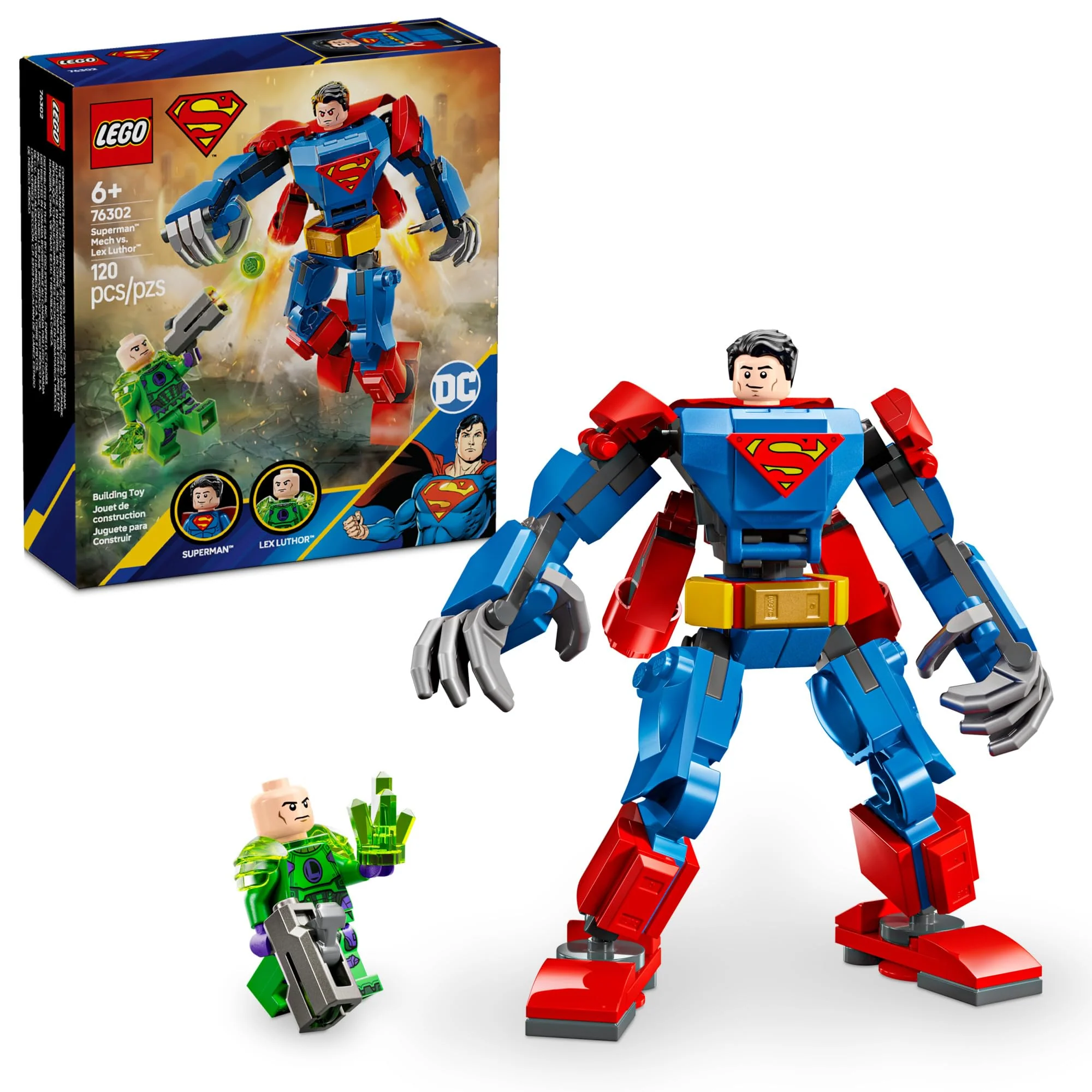 Clean LEGO DC Superman Mech . Lex Luthor 76302 Buildable Action Figure Set Superhero Toy Gift for Kids Boys Girls Ages 6 Artisan