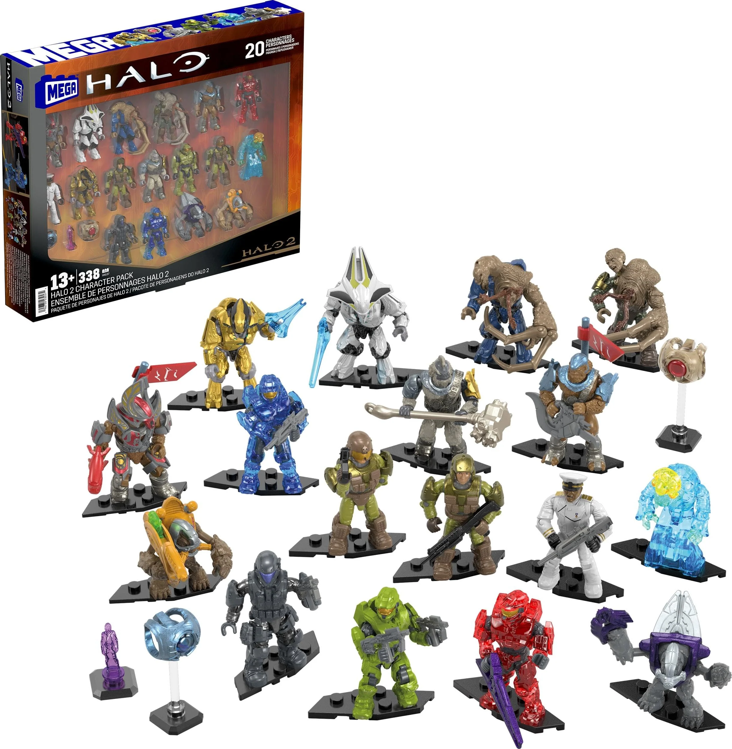 Sustainable MEGA HALO Action Figures Building Set – 339-Piece Character Pack 2-Inch Poseable Figures Collectible Toy for Kids Adults User-Friendly