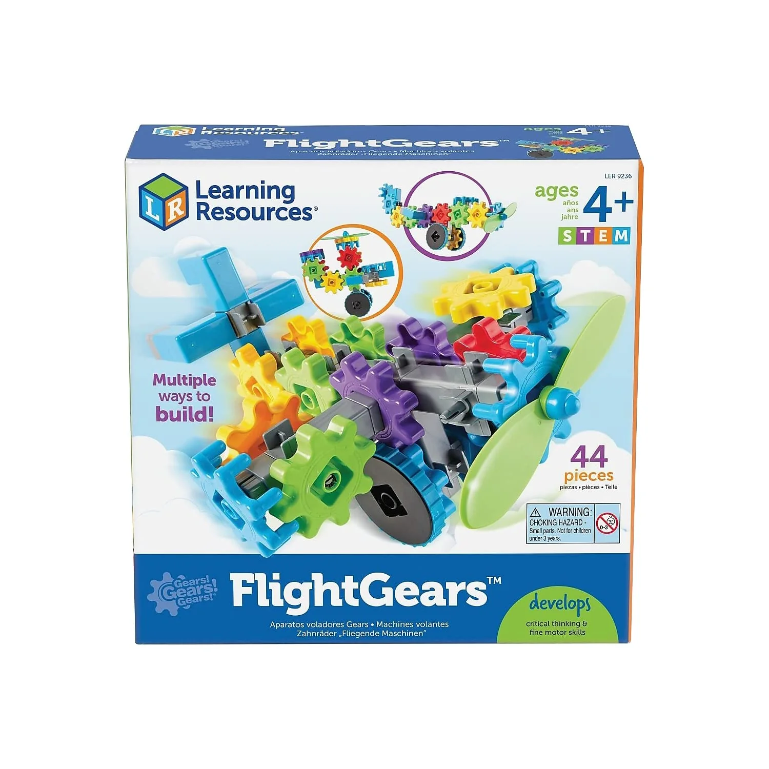 Exclusive Learning Resources Gears Gears Gears Flight Gears - 44 Pieces Ages 4 Gears Toy for Kids Exceptional