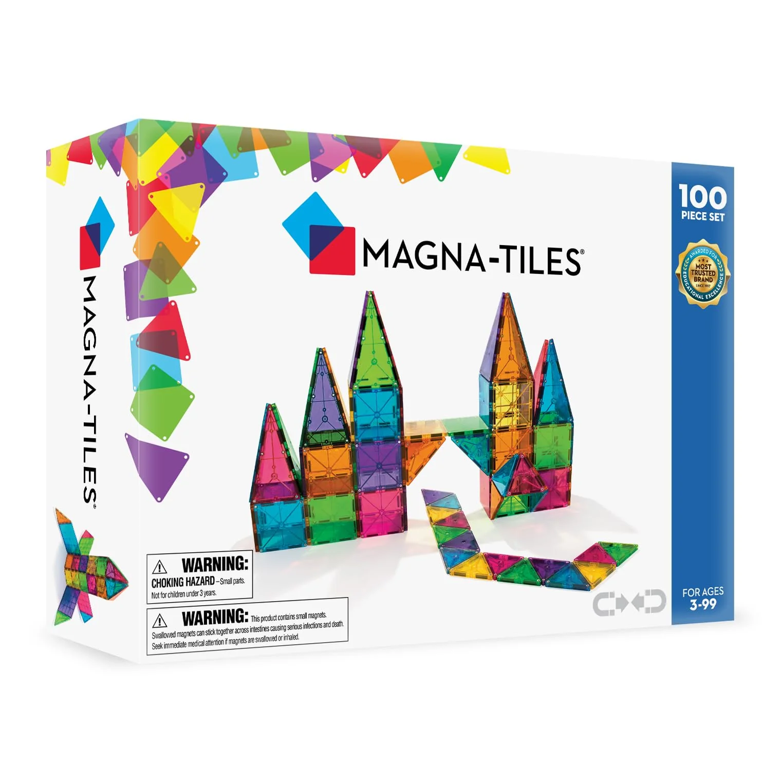 Unique MAGNA-TILES Classic 100-Piece Magnetic Construction Set The Magnetic Building Brand Long-Lasting