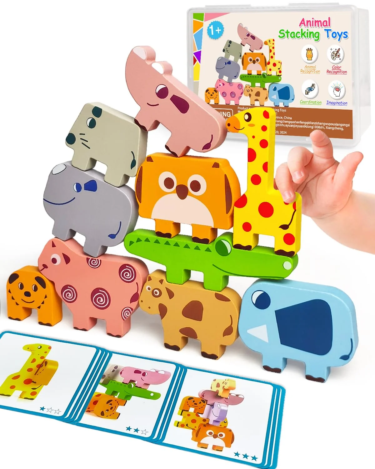 Versatile Maaacute Montessori Toys – 10pc Wooden Animal Blocks Sorting Stacking Puzzles for Toddlers Ages 1-4 Educational Birthday Gift Proven