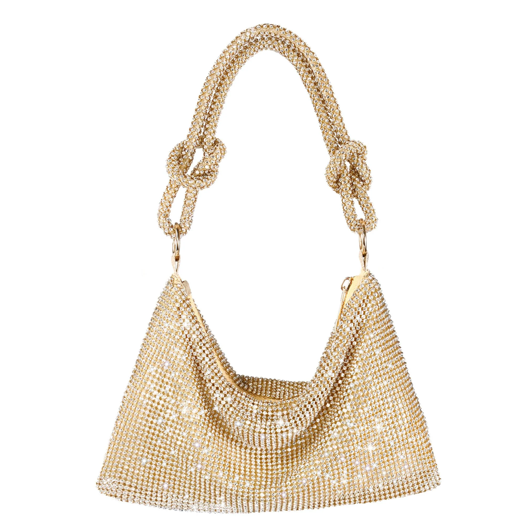 Traditional Rhinestone Purse Sparkly Evening bag Silver Clutch Purses for Women Evening Cross Body Handbags for Party Prom Club Wedding Convenient