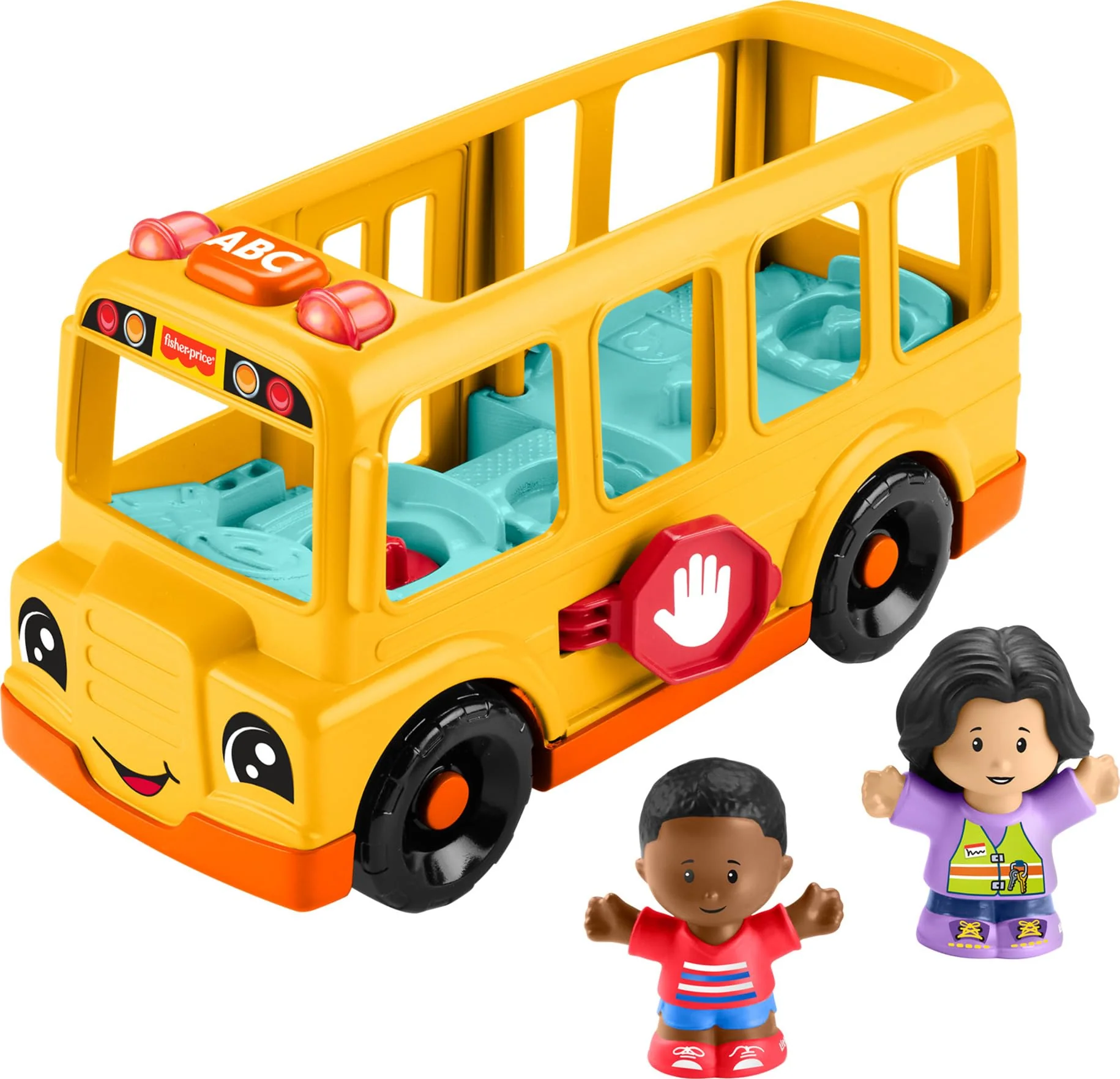 Sophisticated Fisher-Price Little People Toddler Toy School Bus Musical Push-Along Vehicle with 2 Figures for Pretend Play Ages 1 Years Premium Material