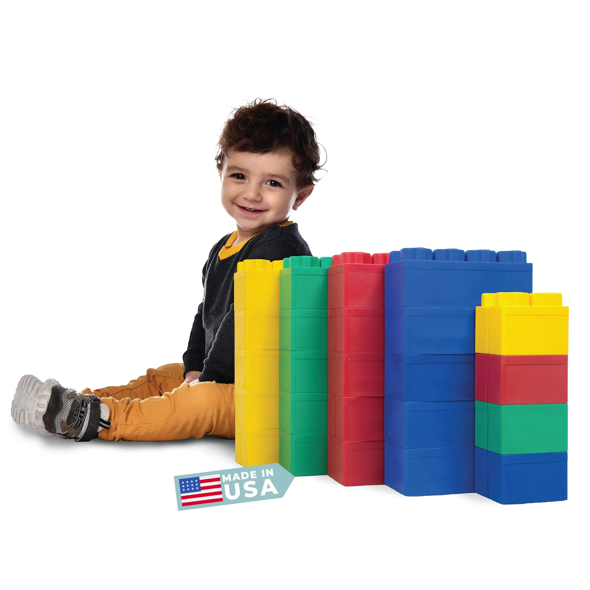 Superior BiggoBlocks Big Blocks for Kids Ages 4-8 Indoor Outdoor Blocks for Kids Jumbo Games Large Building Blocks 24 PC Beginner Set Breathable