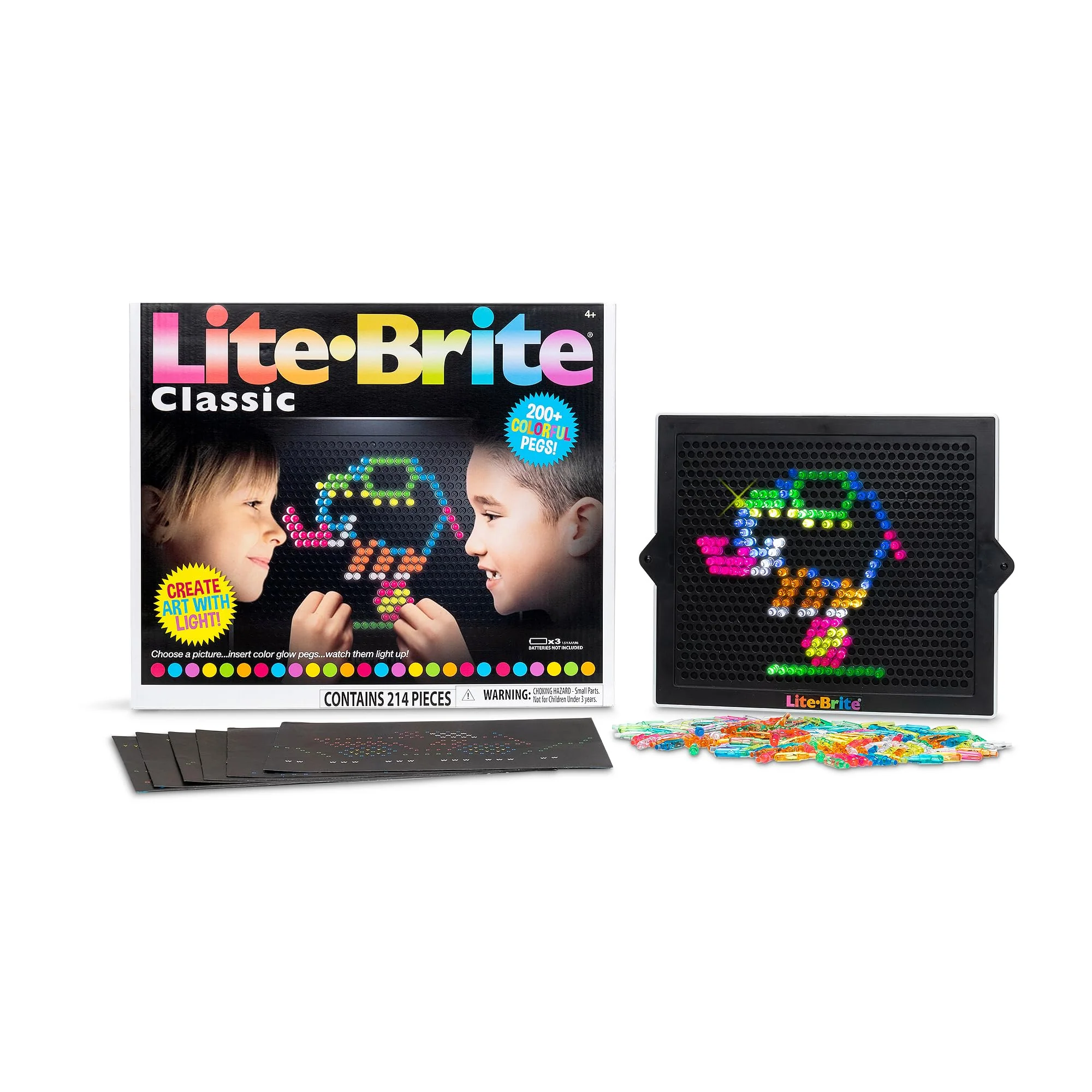 Easy-to-Use Lite Brite Classic Favorite Retro Toy - Create Art with Light STEM Educational Learning Holiday Birthday Gift Boys Kid Toddler Girls Age 4 Genuine