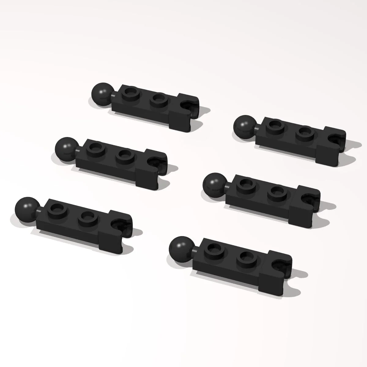 Smart 80 PCS Classic Building Plate Bulk 1x2 with Tow Ball Socket Ends Compatible with Lego Parts Pieces Black Color Optimized