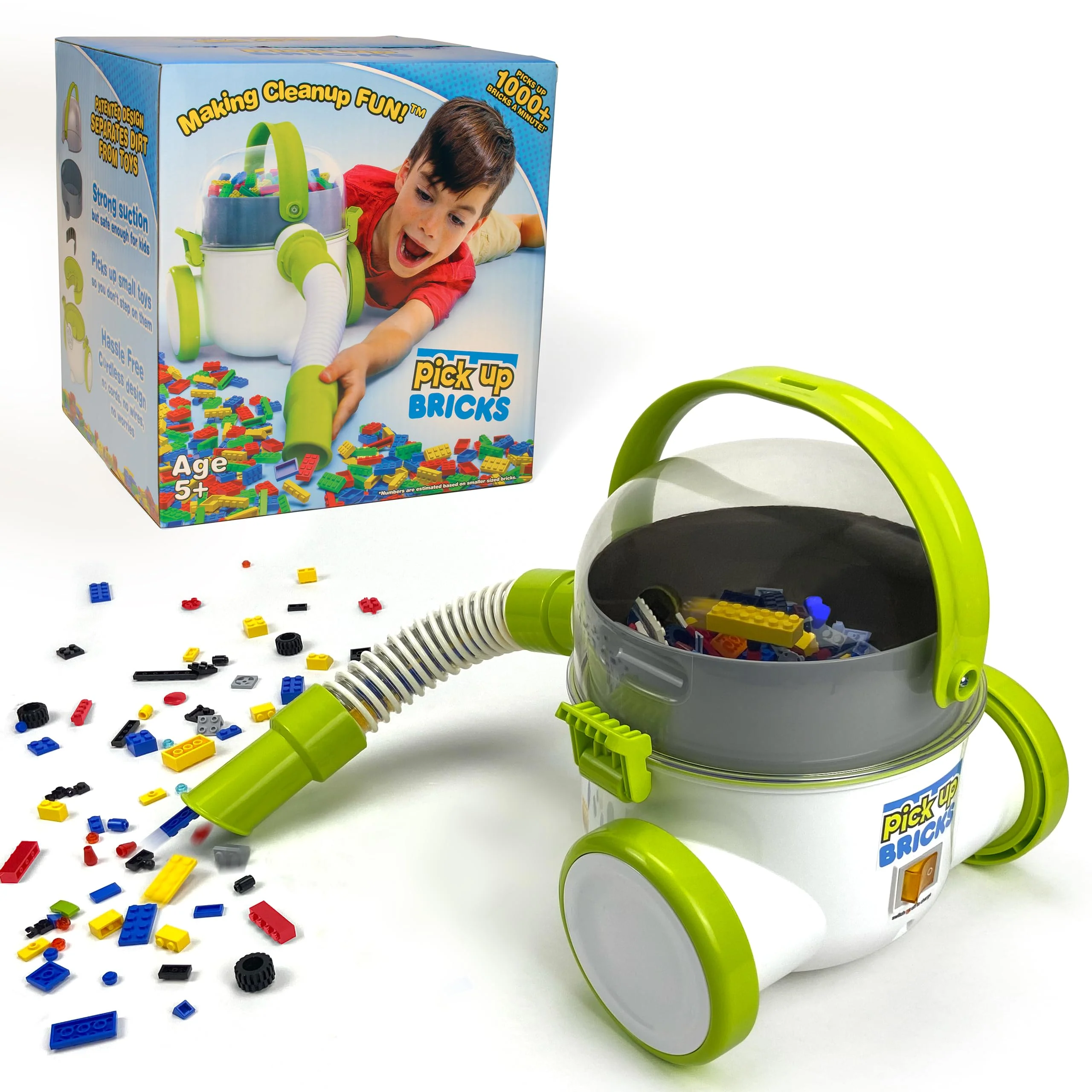 Crafted Pick Up Bricks Toy Cleanup Vacuum for Kids Works w Lego Bricks LOL Doll Acc. More Boys and Girls Ages 4-9 Verified